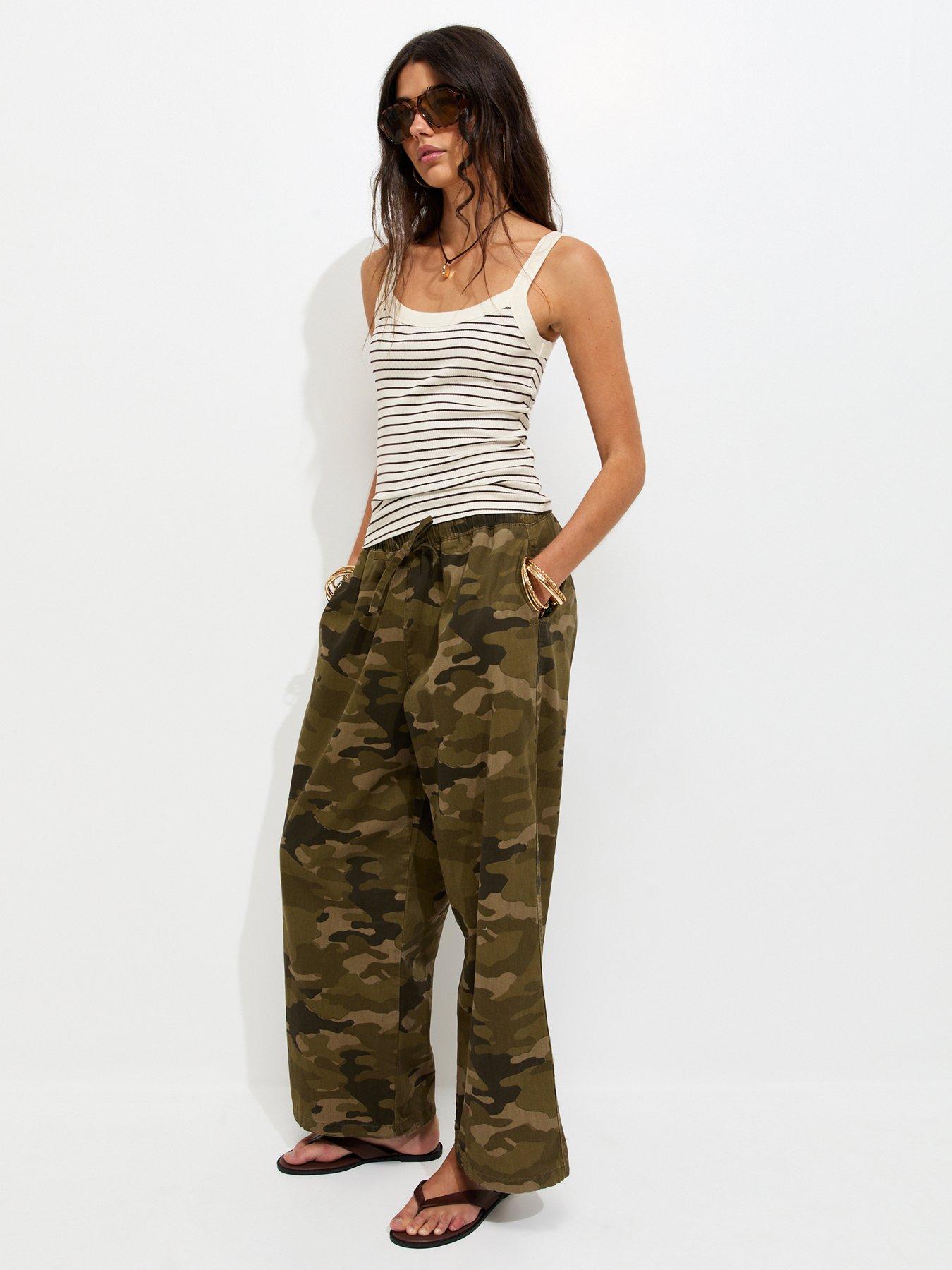 Image 4 of 6 of New Look Cotton Rich Striped Scoop Neck Ribbed Cami Top - Brown