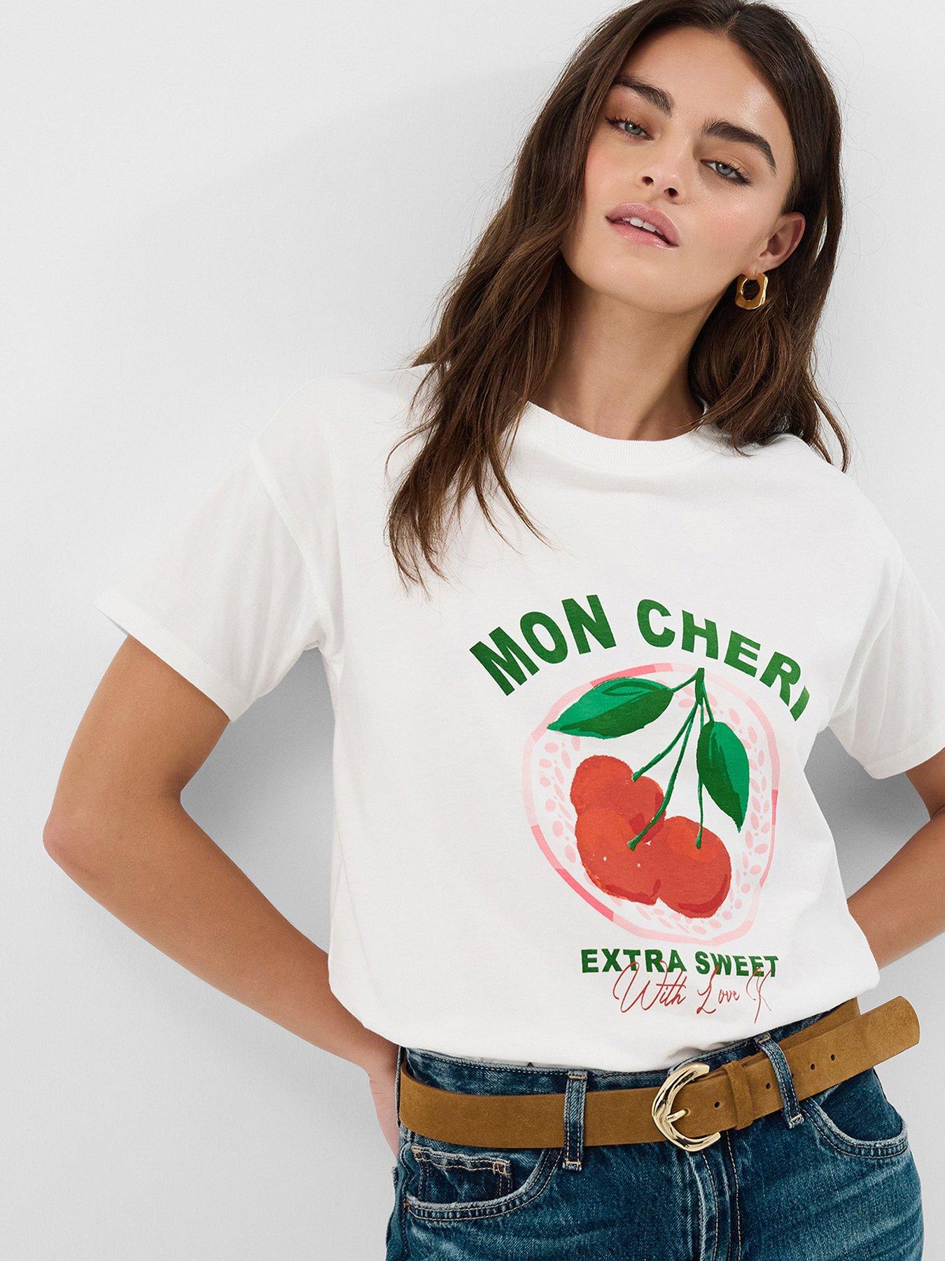 Accessorize Cherry Slogan Tshirt - White