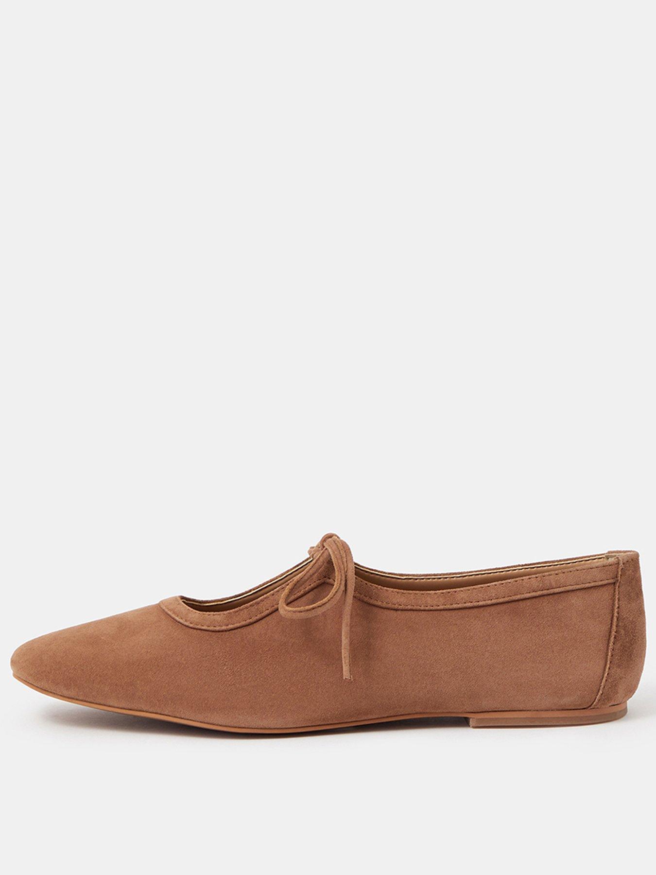 Accessorize Tie Suede Ballet Flats