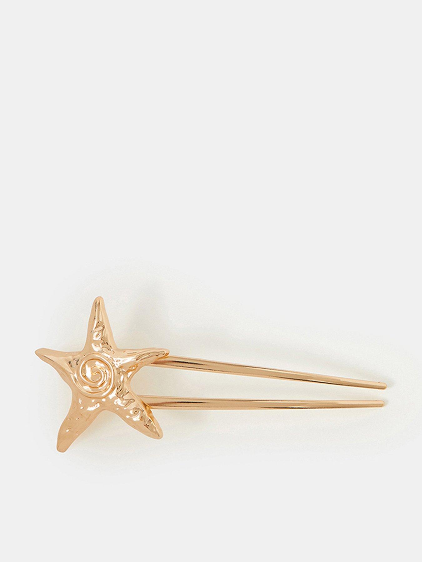 Accessorize Starfish Metal French Hair Pin - Gold