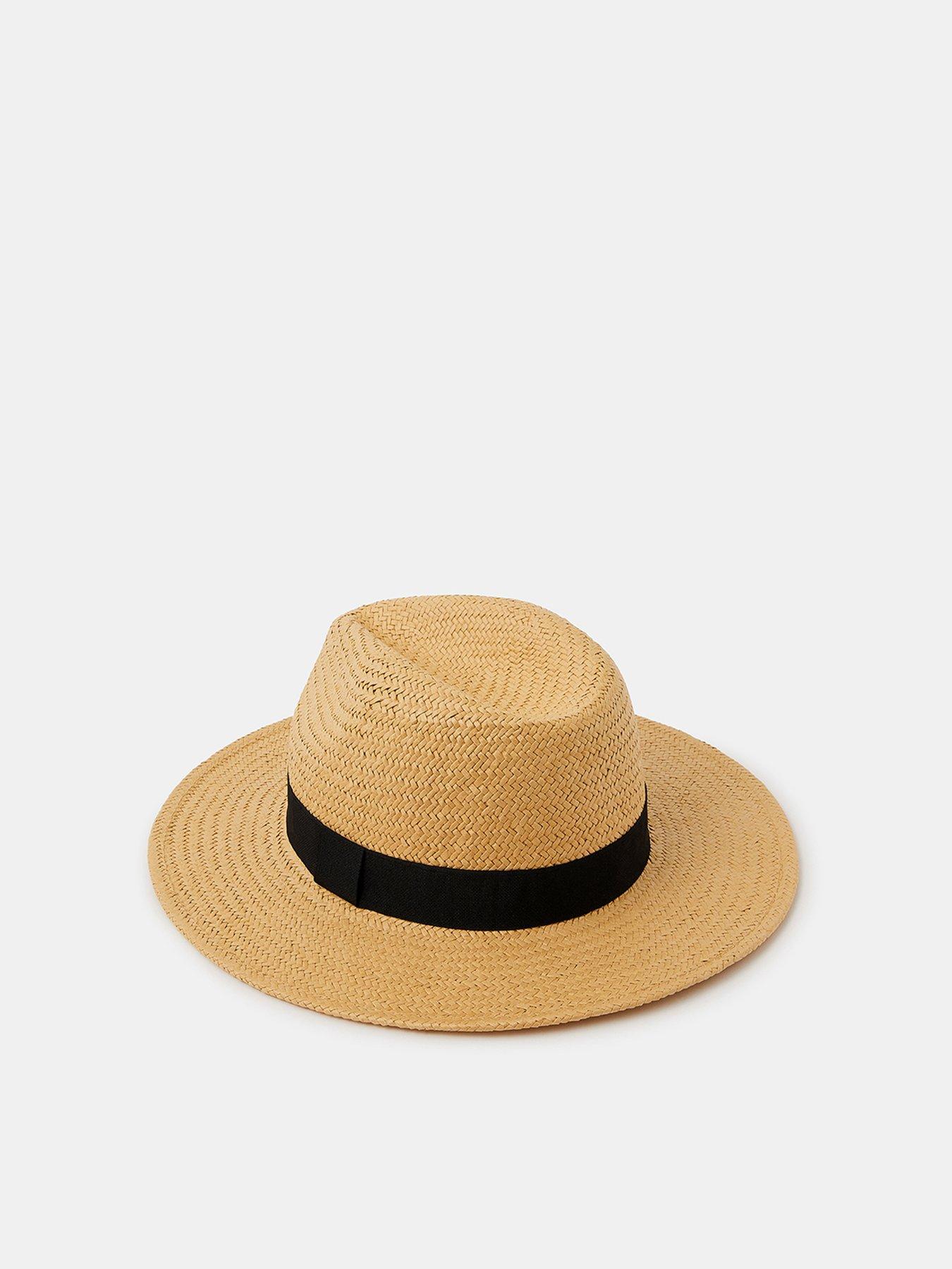 Image 2 of 4 of Accessorize Straw Panama Hat - Brown