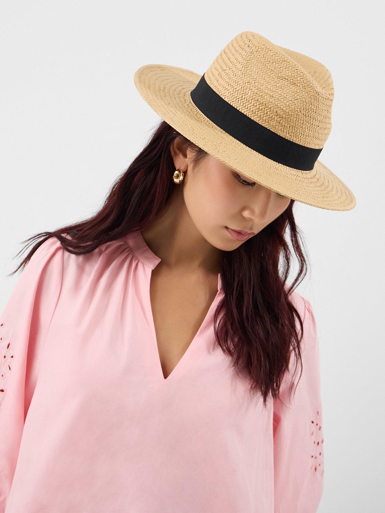 Image 4 of 4 of Accessorize Straw Panama Hat - Brown