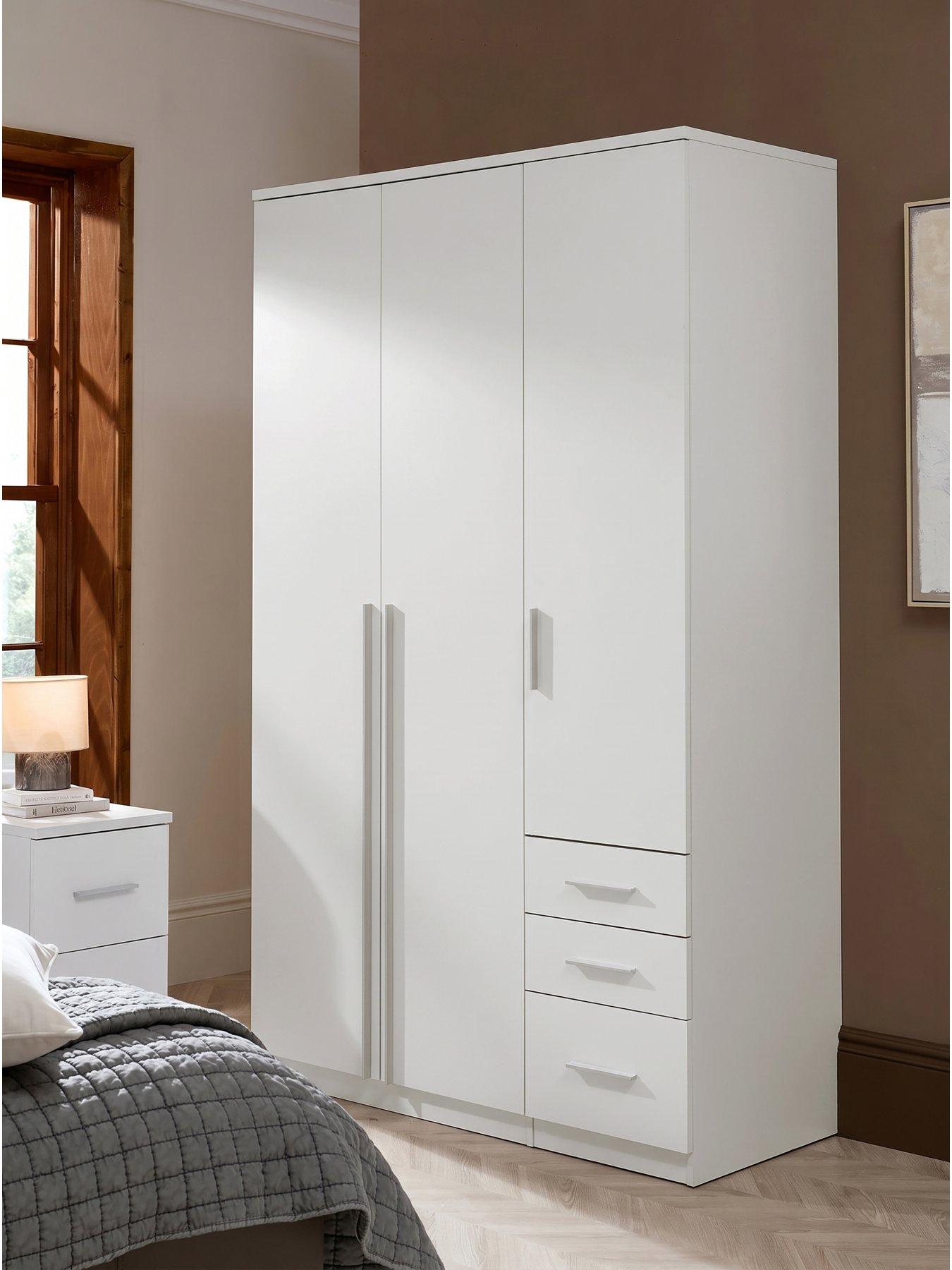 The Very Collection Murcia 3 Door, 3 Drawer Combi Wardrobe - White