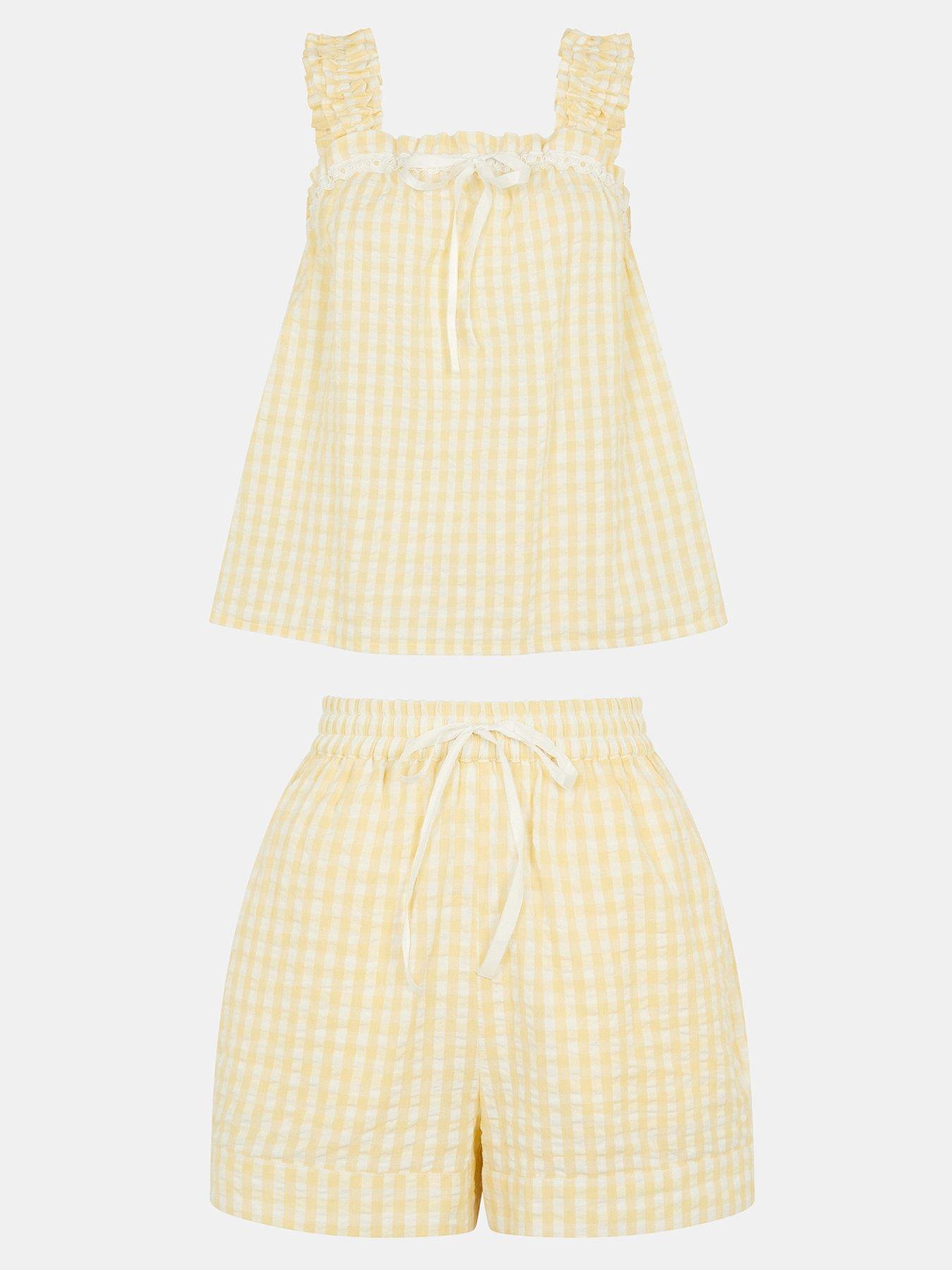 Image 4 of 4 of Accessorize Gingham Vest Set - Yellow