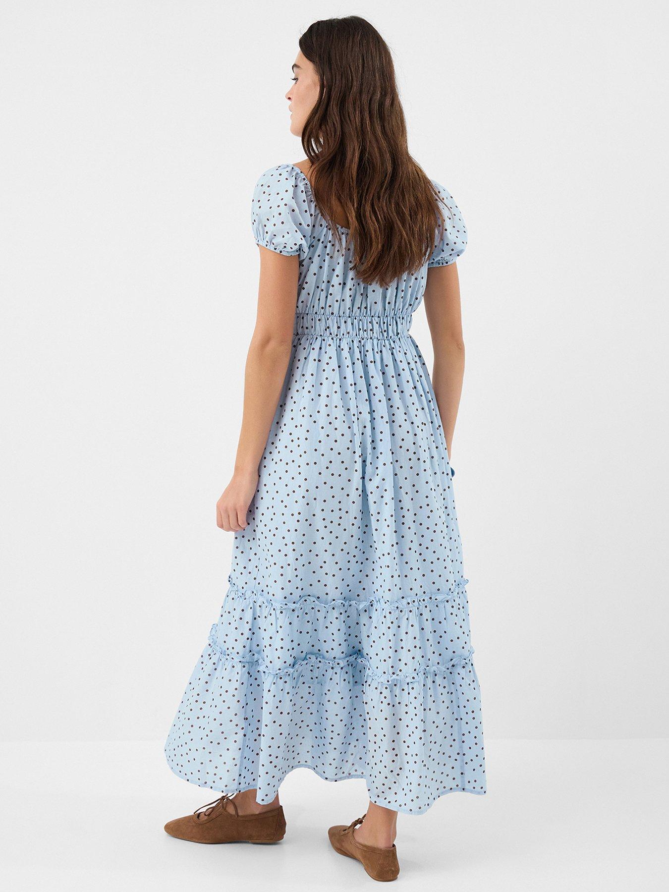 Image 2 of 4 of Accessorize Blue Polka Dot Dress