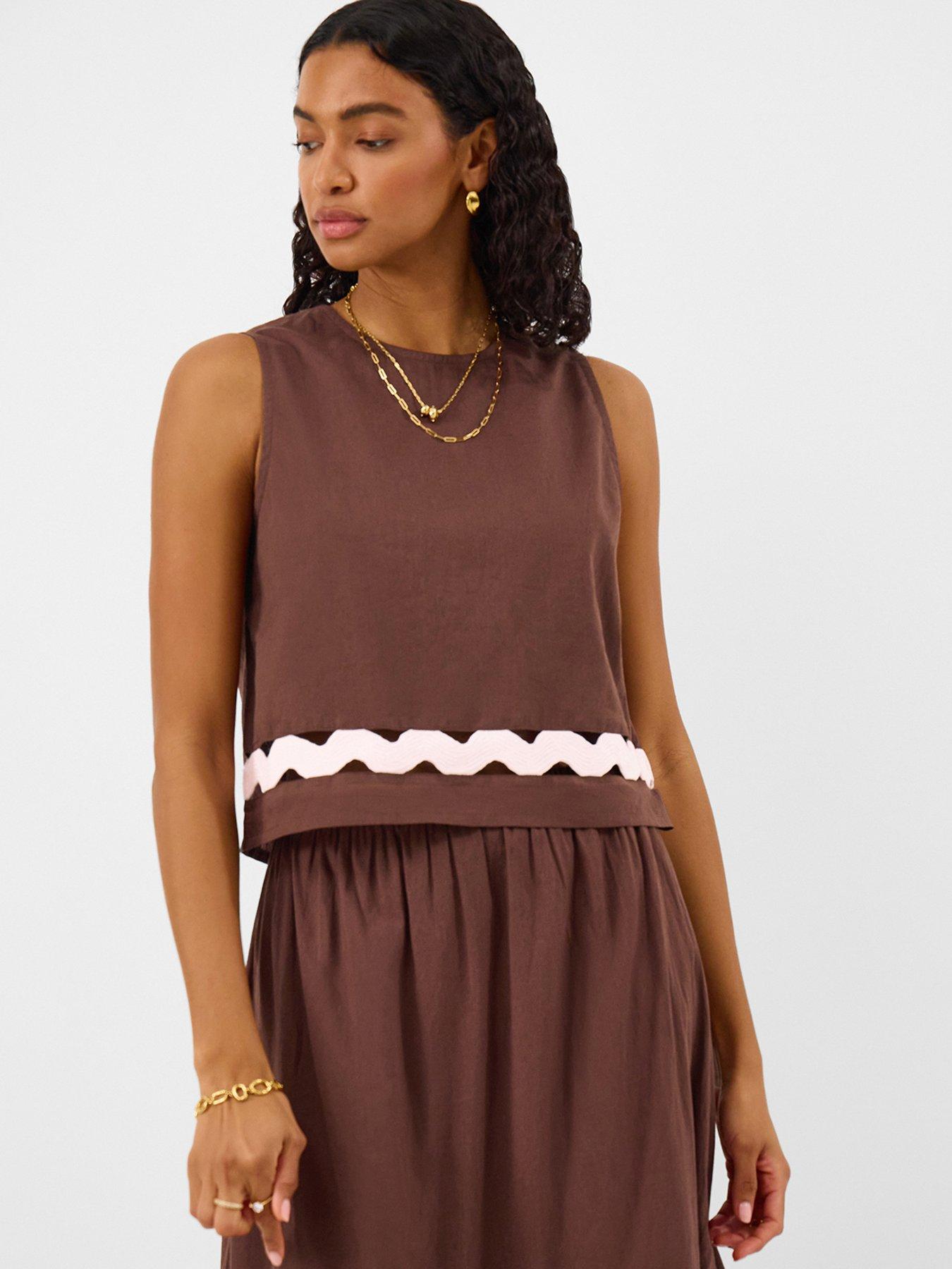 Accessorize Brown Ric Rac Top