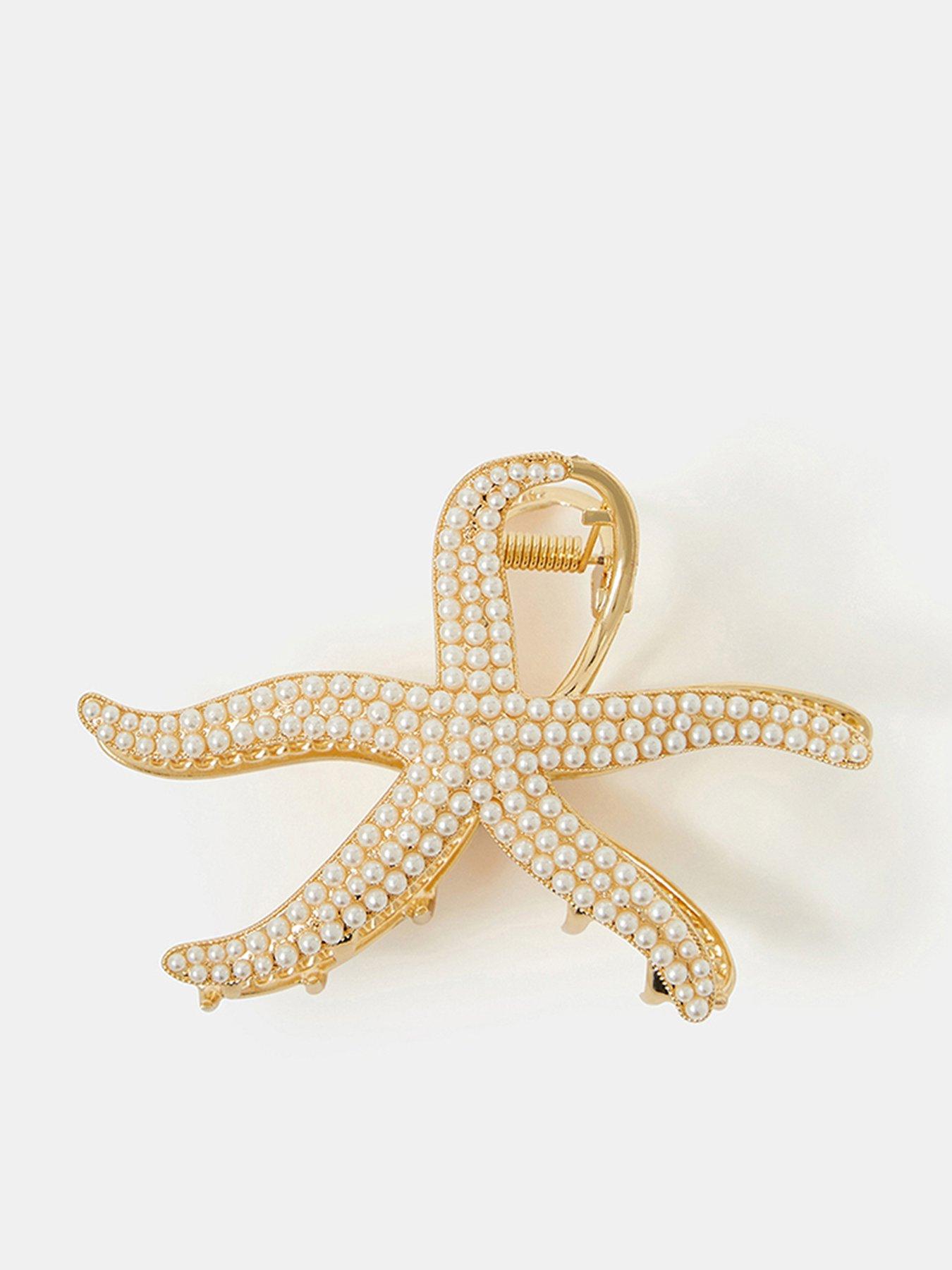 Image 1 of 3 of Accessorize Pearl Starfish Claw Clip