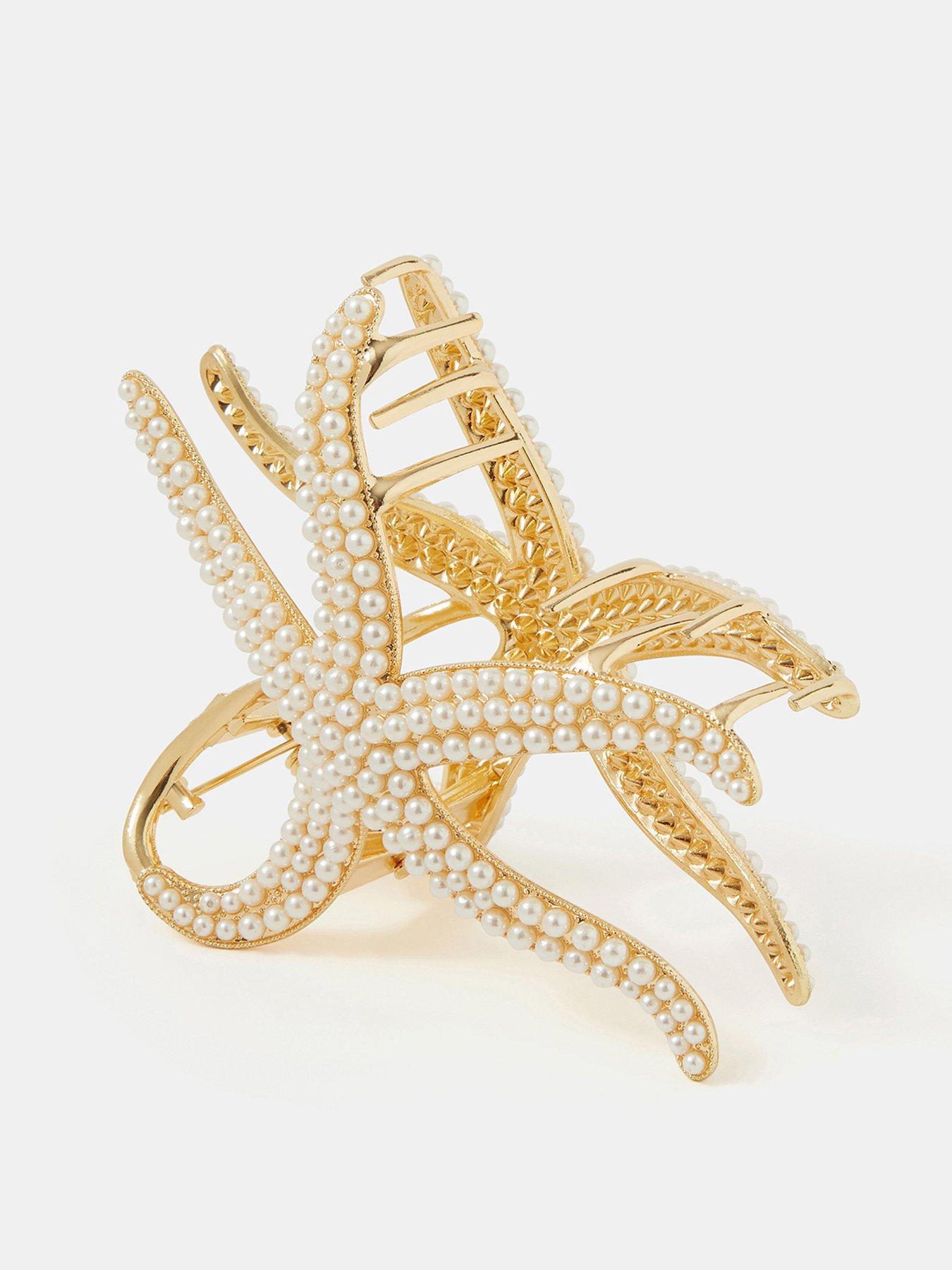 Image 3 of 3 of Accessorize Pearl Starfish Claw Clip