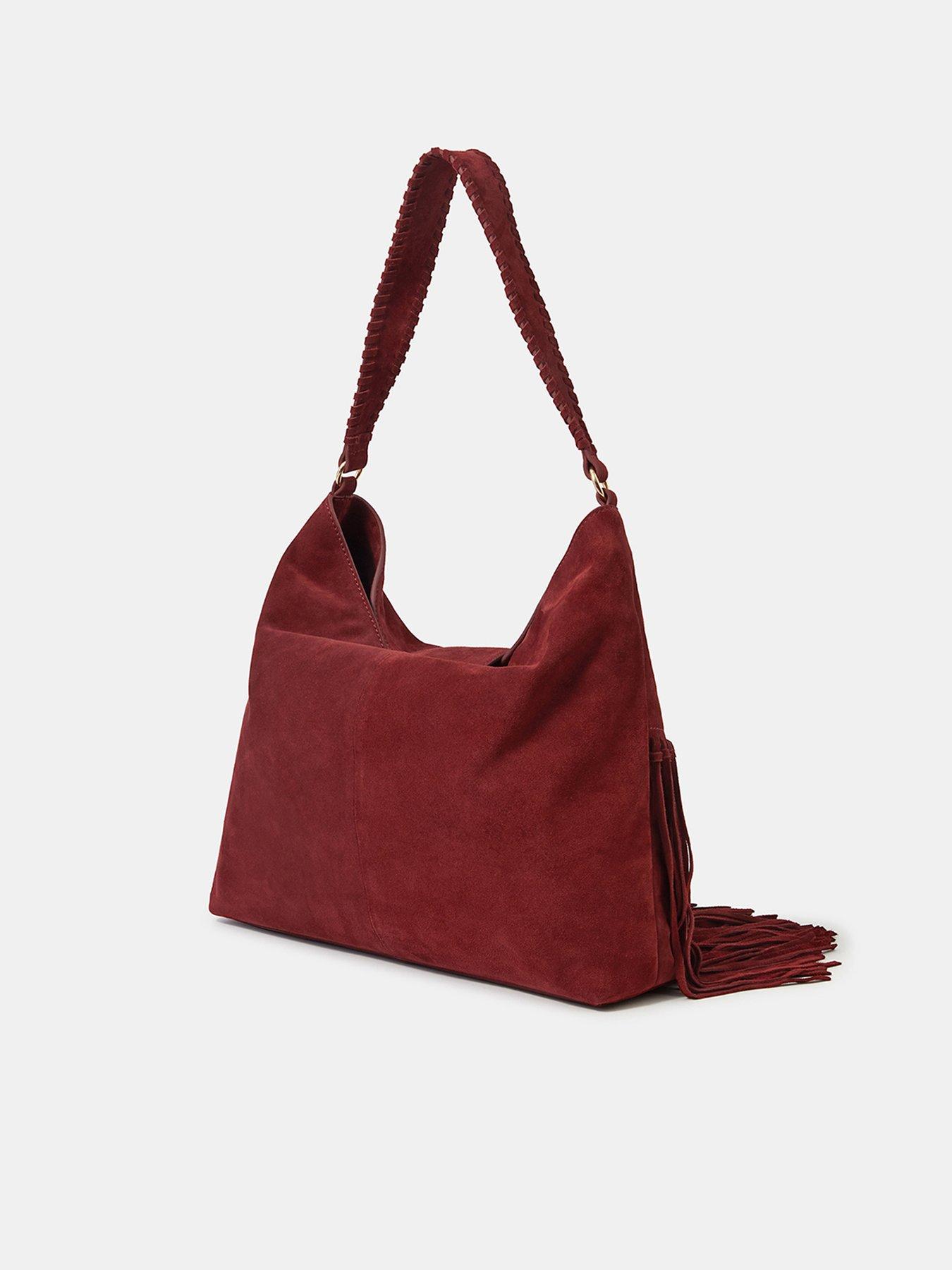 Image 3 of 5 of Accessorize Suede Fringe Shoulder