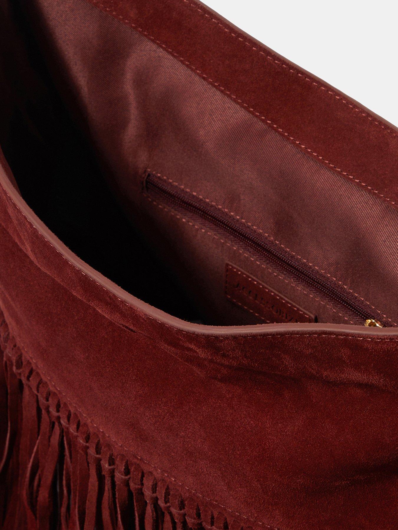 Image 4 of 5 of Accessorize Suede Fringe Shoulder