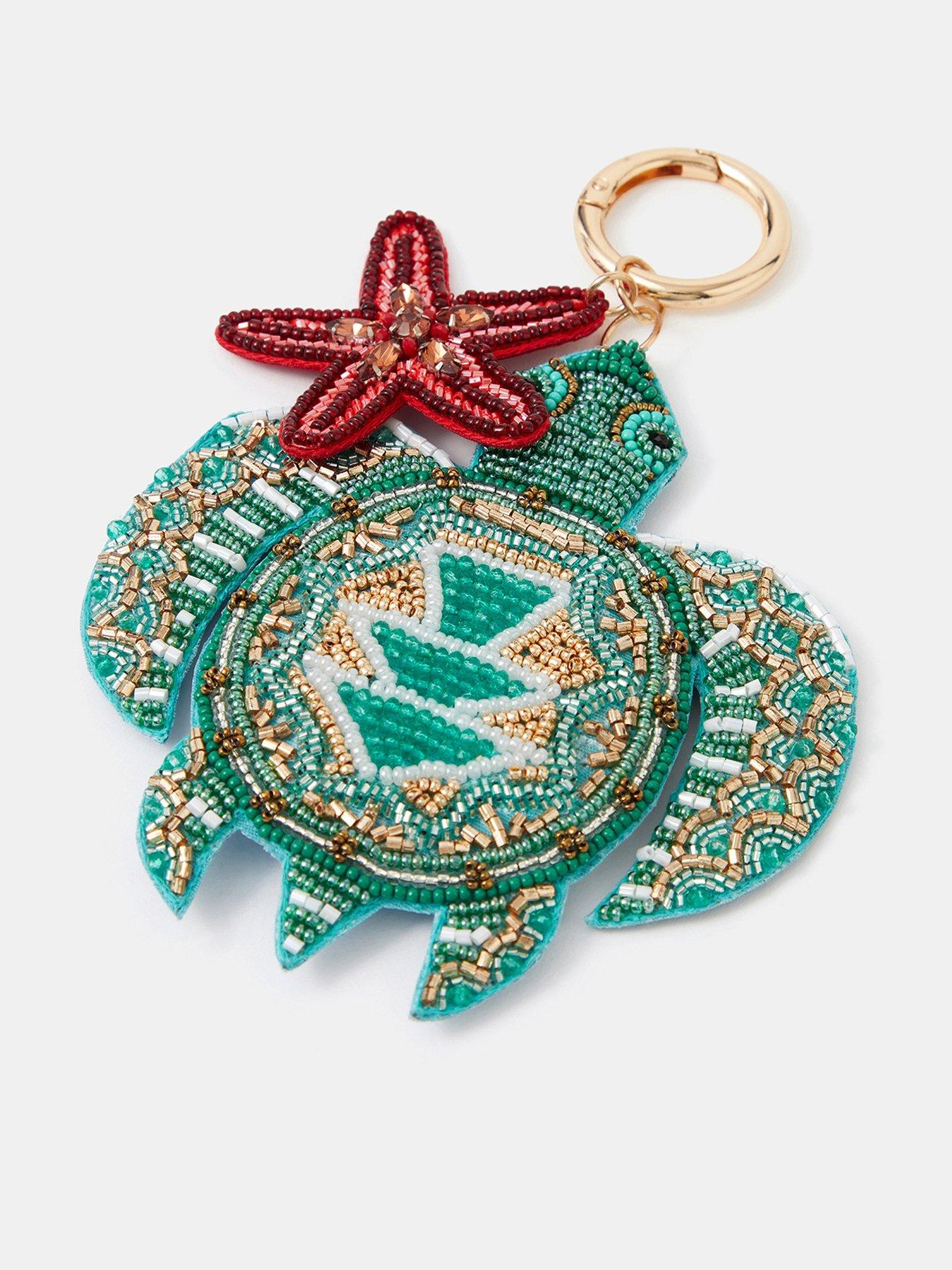 Image 2 of 3 of Accessorize Beaded Turtle Bag Charm