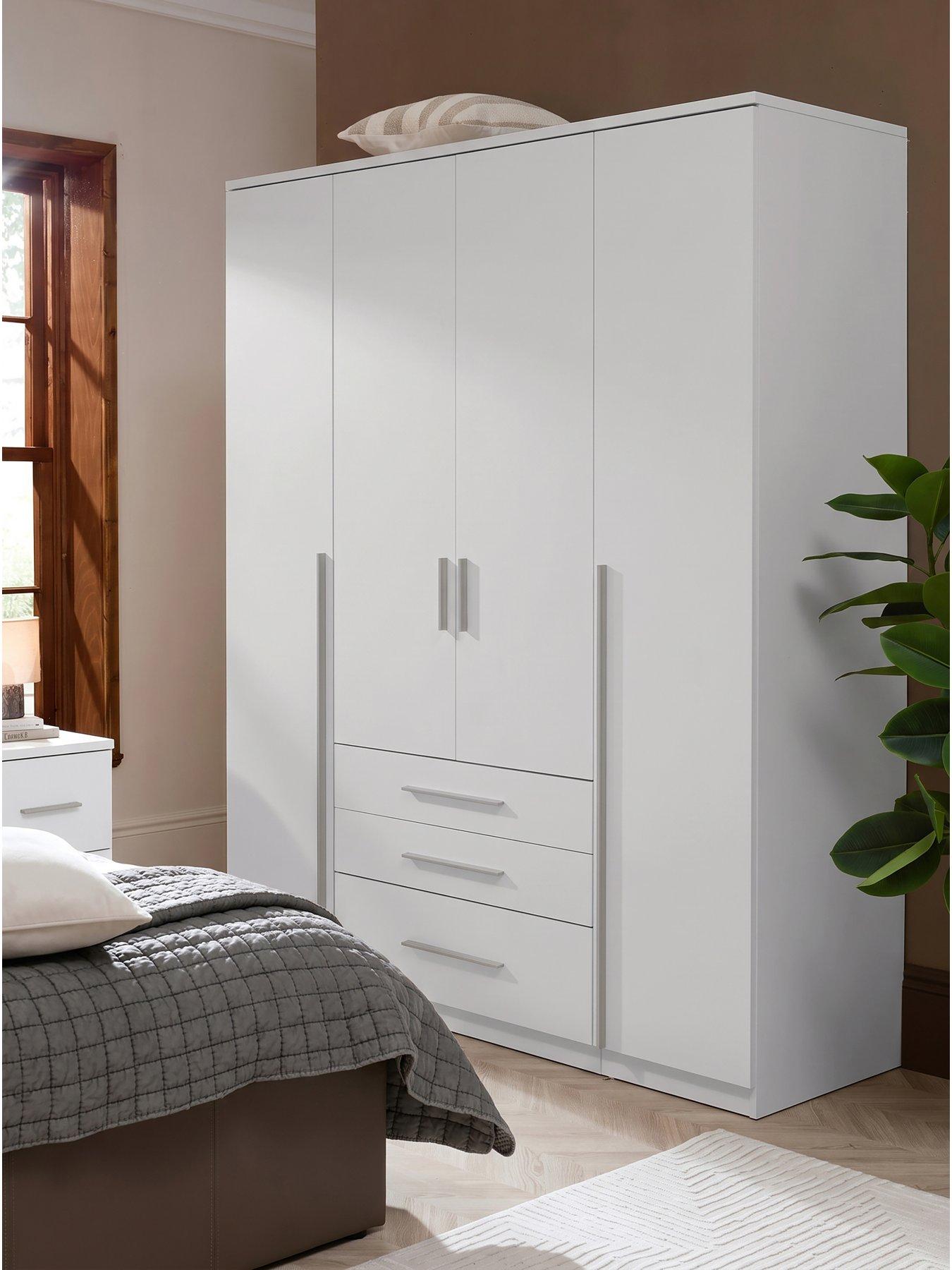 The Very Collection Murcia 4 Door, 3 Drawer Combi Wardrobe - White