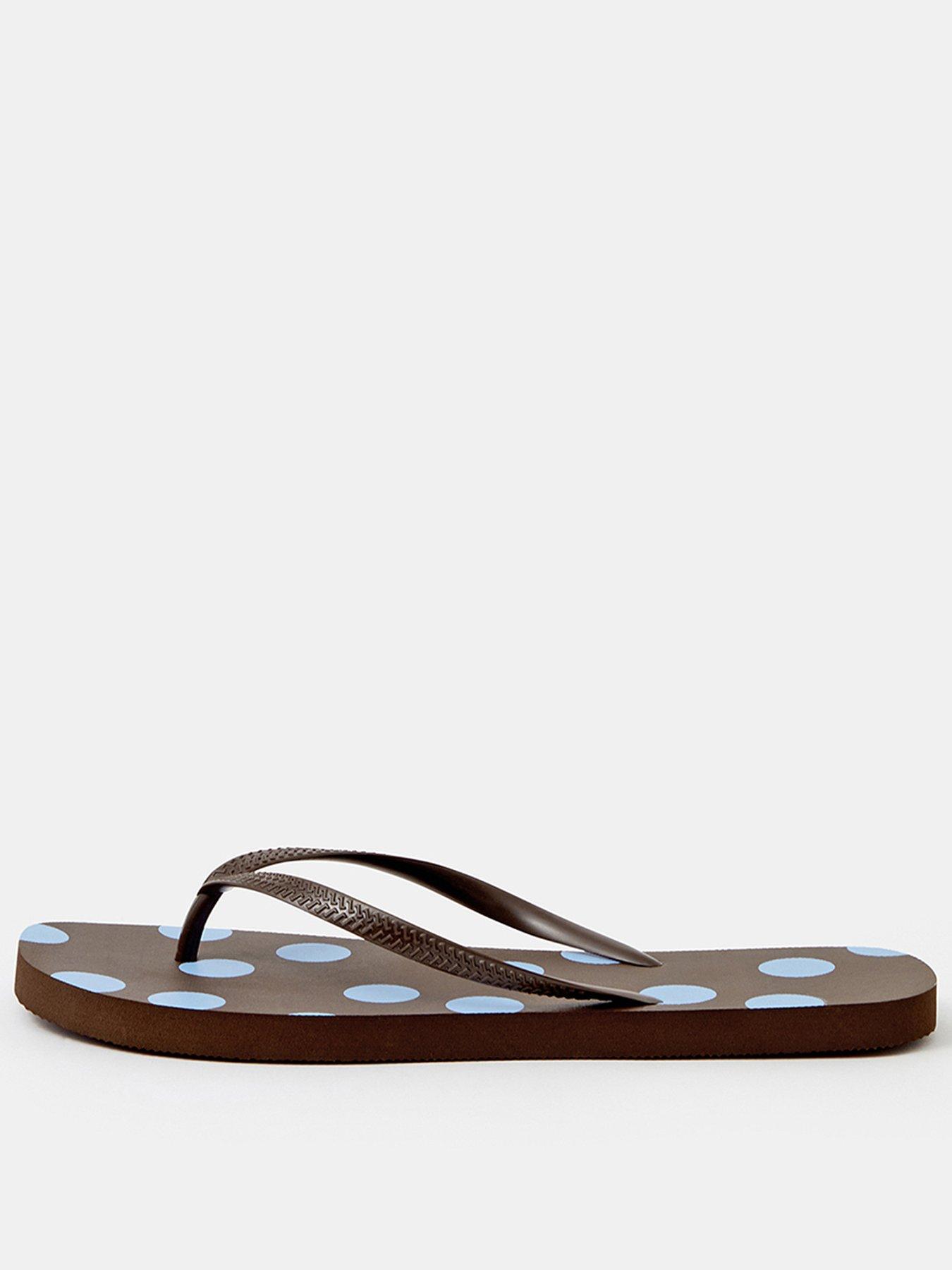 Accessorize Polka Dot Flip Flop Sandals - Brown