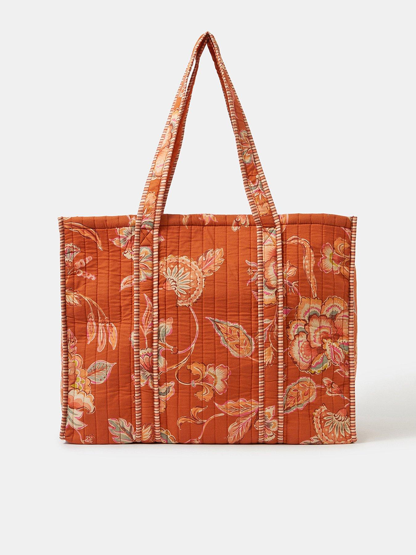 Image 1 of 4 of Accessorize Quilted Floral Print Tote Bag - Multi