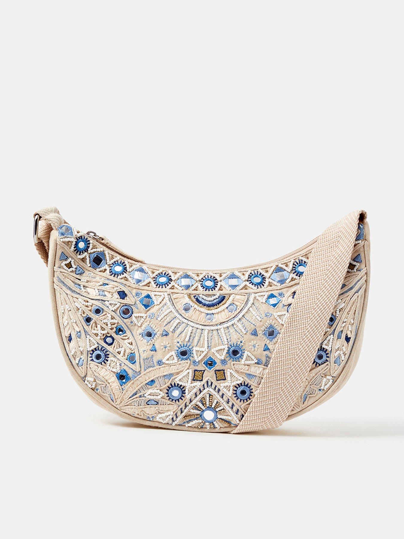 Image 1 of 5 of Accessorize Celestial Embroidered Sling Crossbody Bag