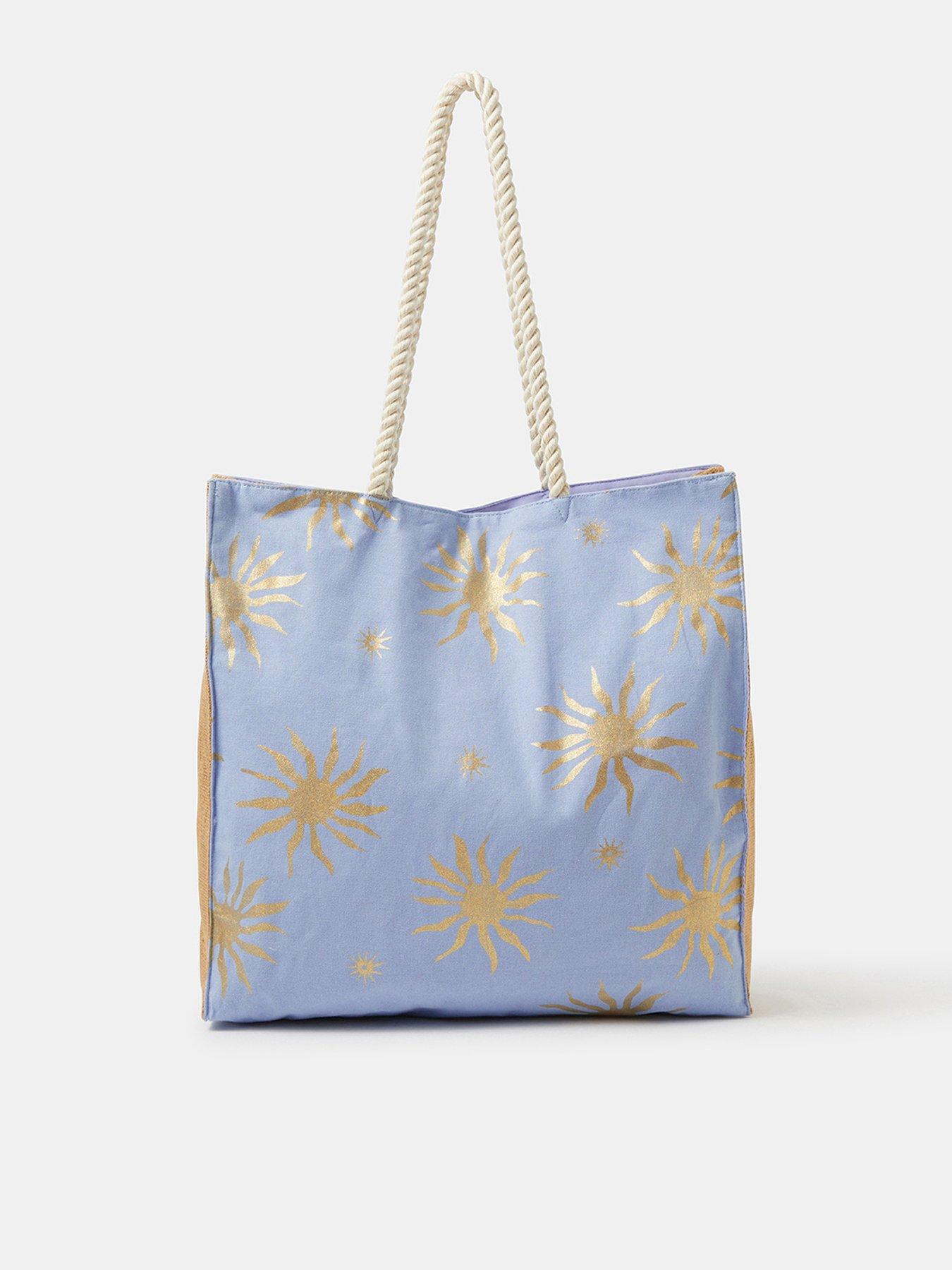 Image 1 of 5 of Accessorize Sun Print Beach Tote Bag
