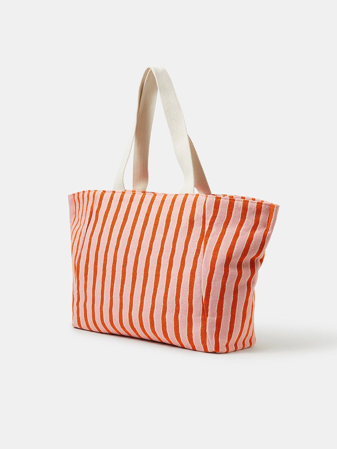 Image 3 of 5 of Accessorize Slogan Stripe Beach Tote Bag