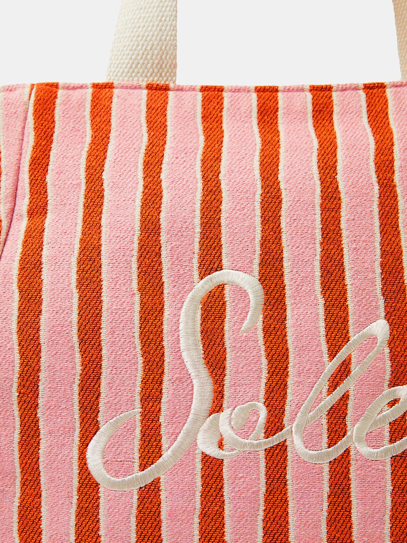 Image 4 of 5 of Accessorize Slogan Stripe Beach Tote Bag