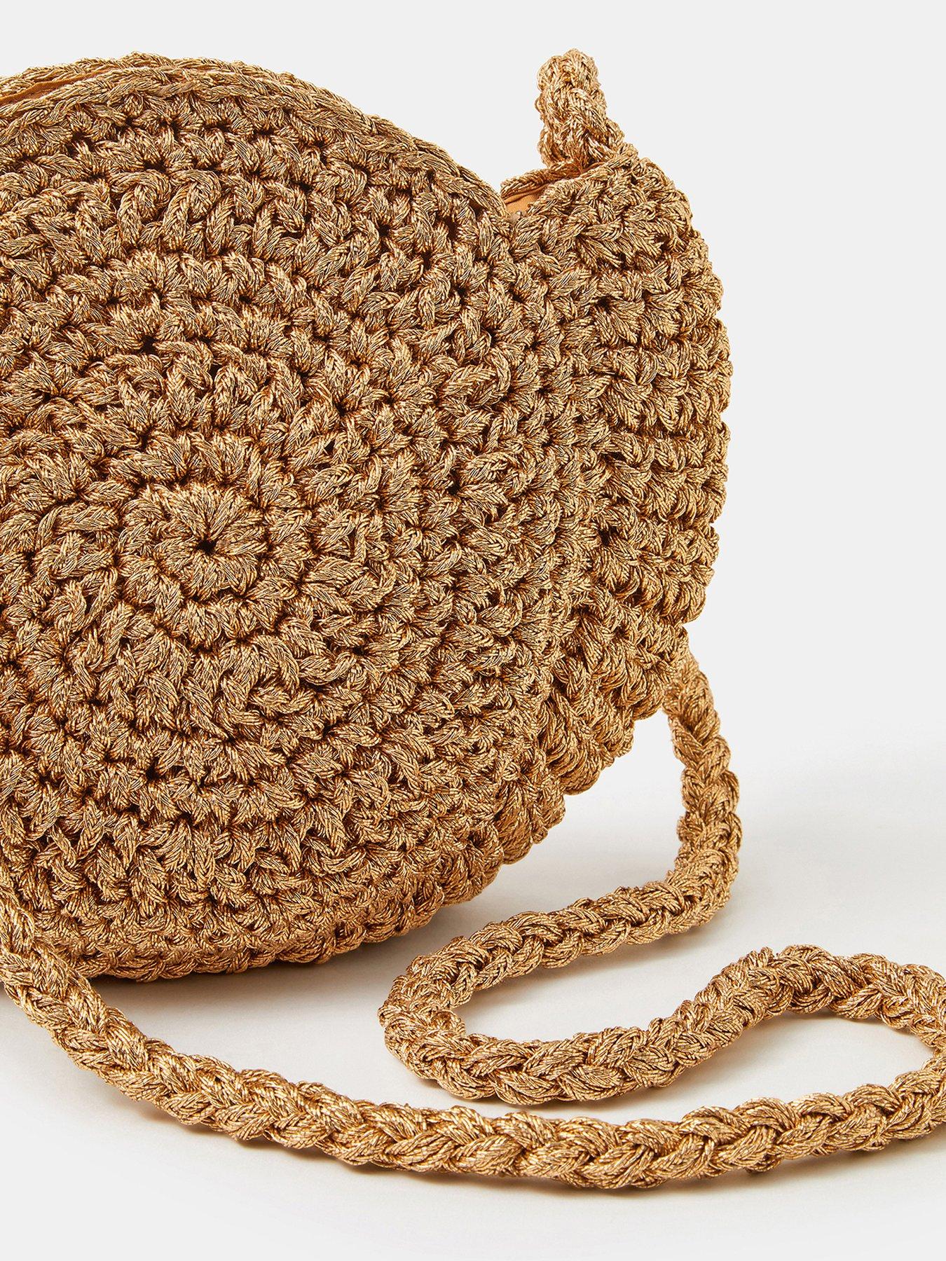 Image 4 of 5 of Accessorize Metallic Shell Macram&atilde;&copy; Crossbody Bag