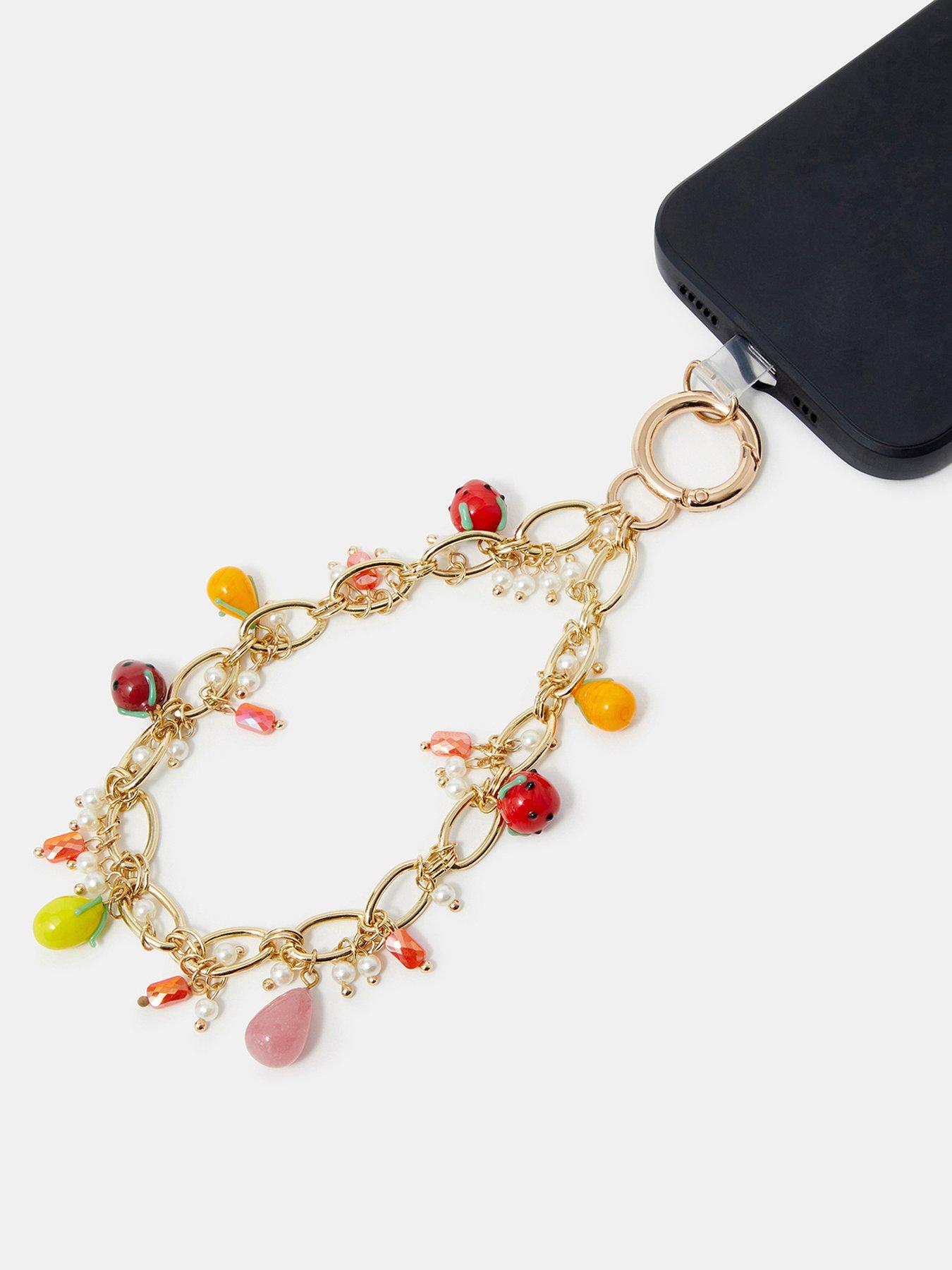 Image 3 of 4 of Accessorize Fruit Charm Wrist Phone Strap