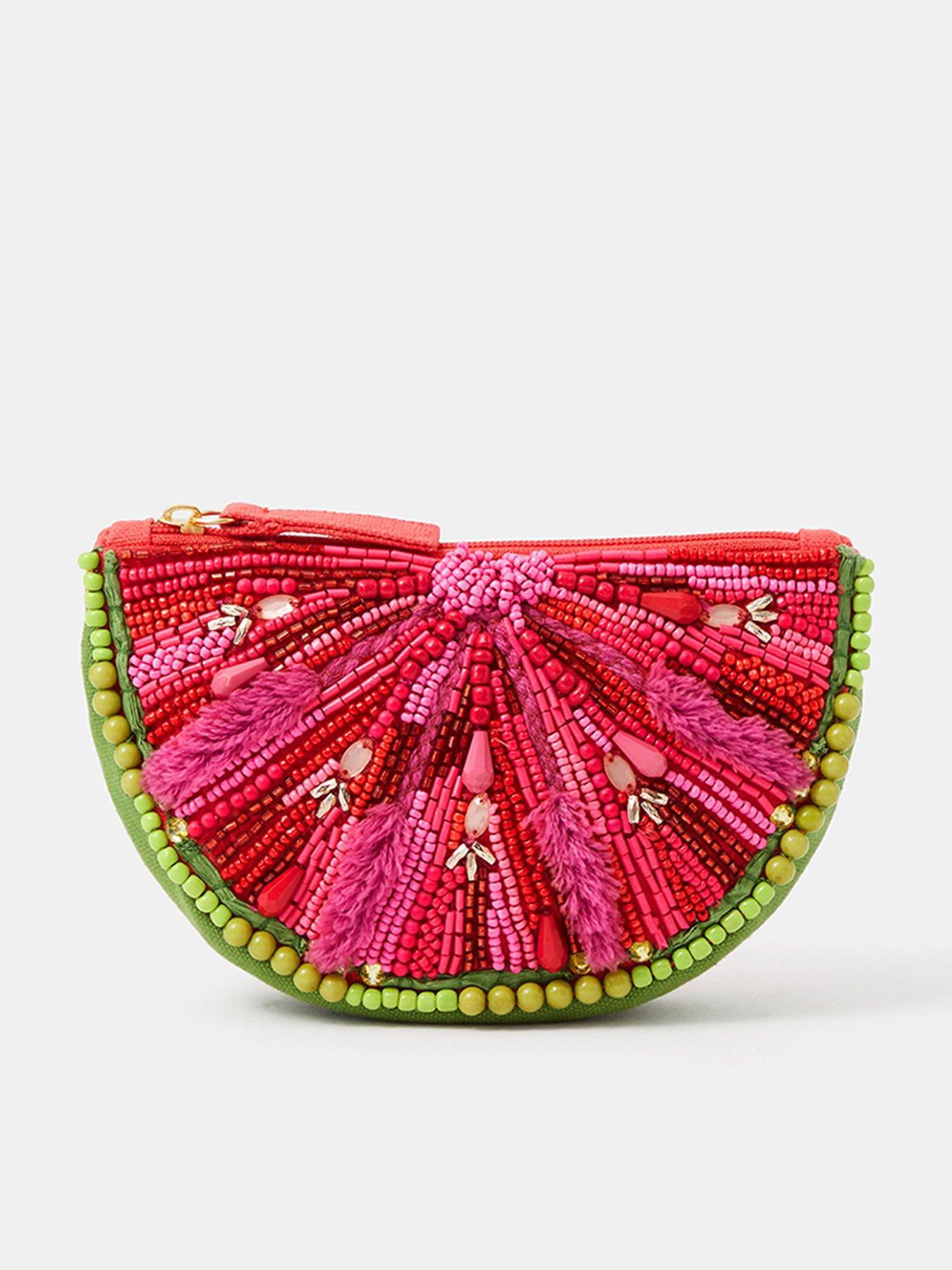 Image 1 of 3 of Accessorize Beaded Watermelon Coin Purse