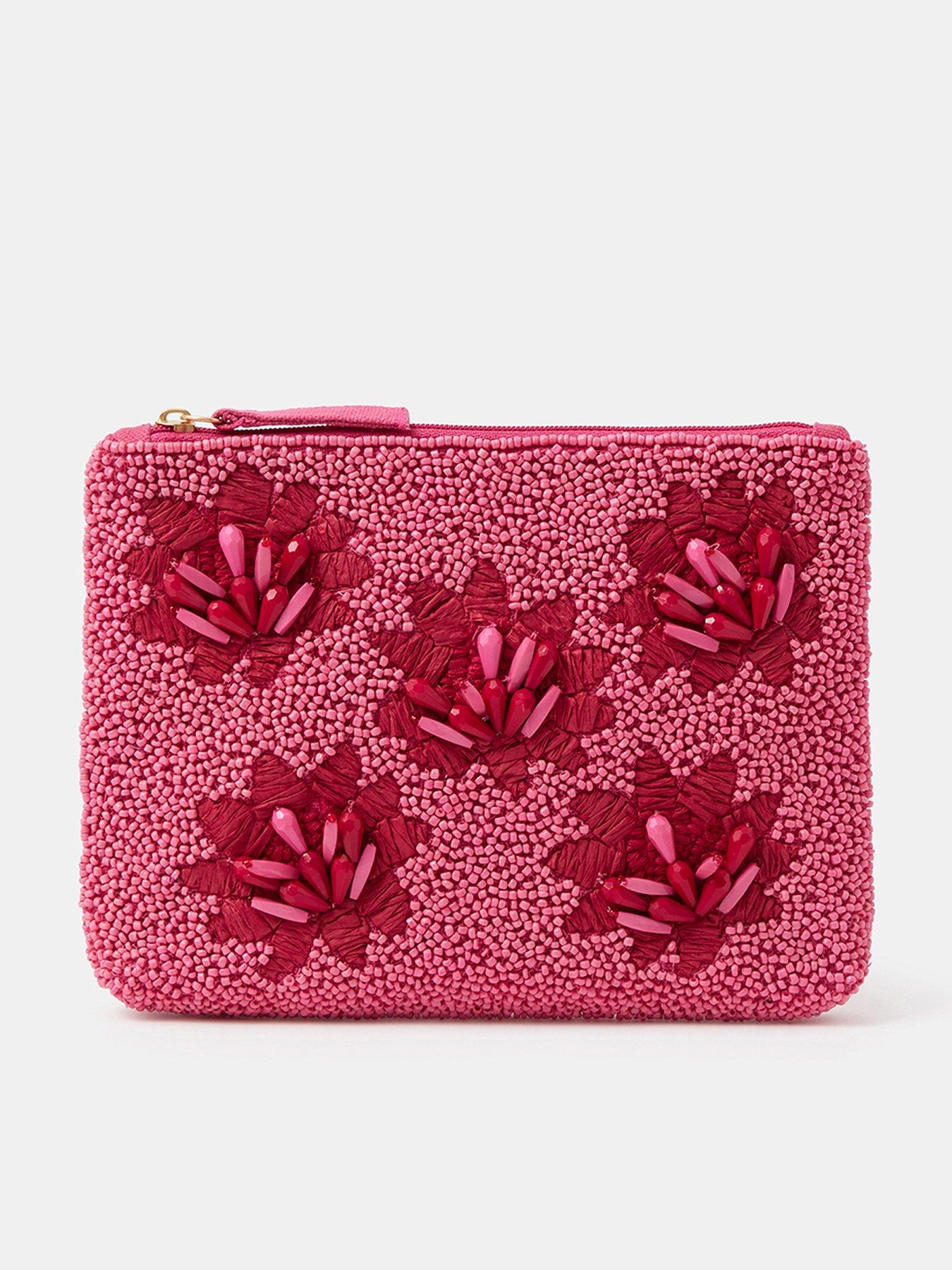 Image 1 of 3 of Accessorize Floral Beaded Pouch