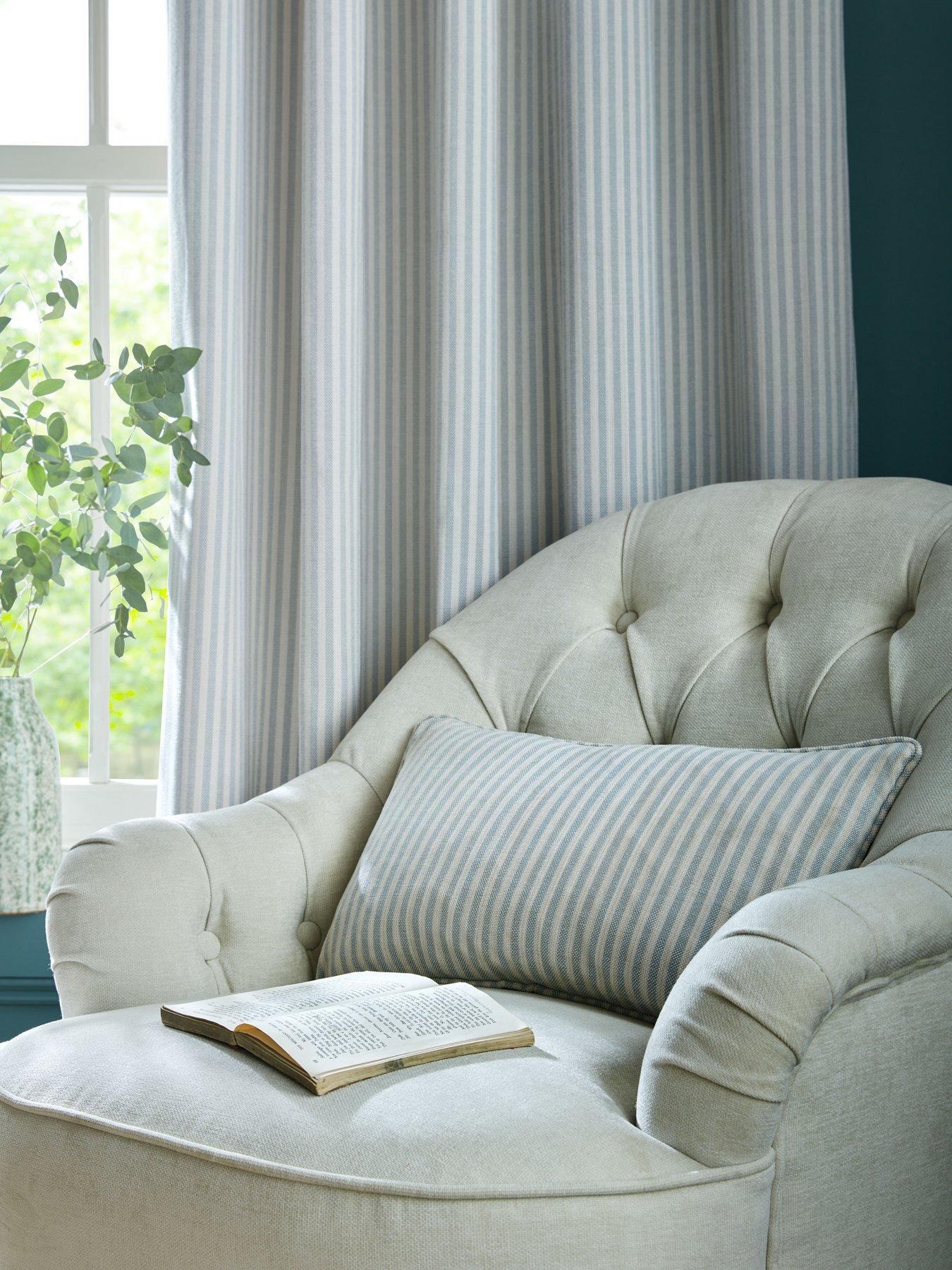 Laura Ashley Cornish Chenille Stripe Microfibre Filled Cushion 30x50cm