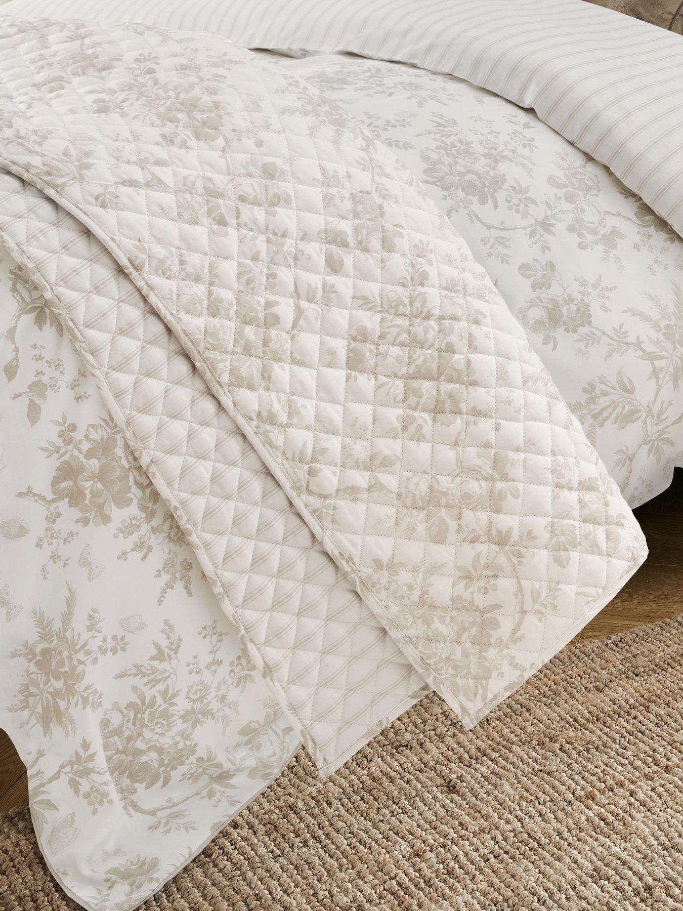 Image 1 of 4 of Laura Ashley Walled Garden Quilted Bedspread 235cm x 235cm