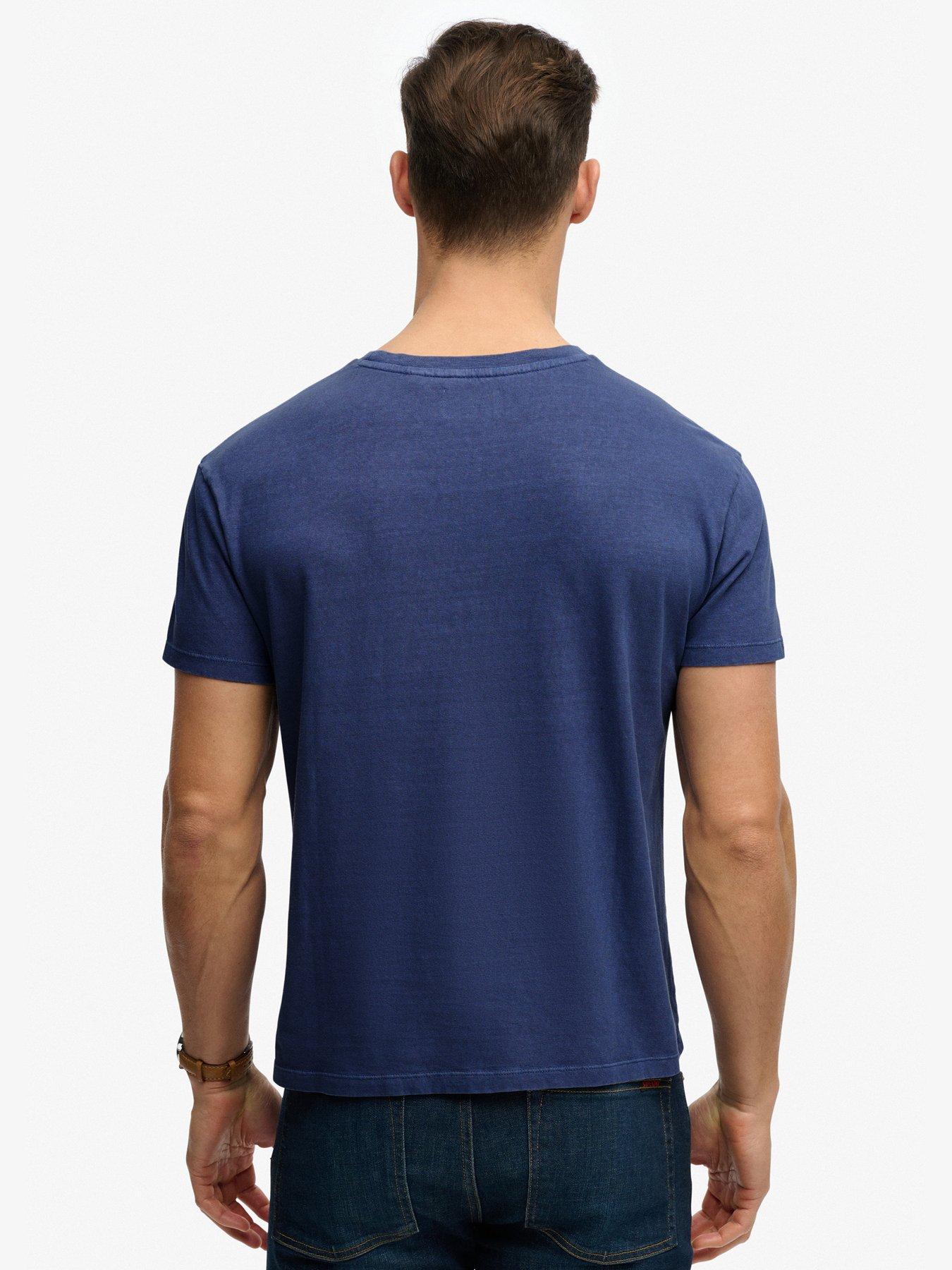 Image 2 of 6 of Superdry Cotton Classic Linen Pocket T-Shirt - Blue