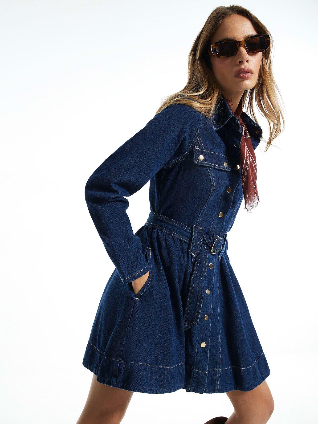 Image 3 of 6 of River Island Levi Ls Swing Belted Dress