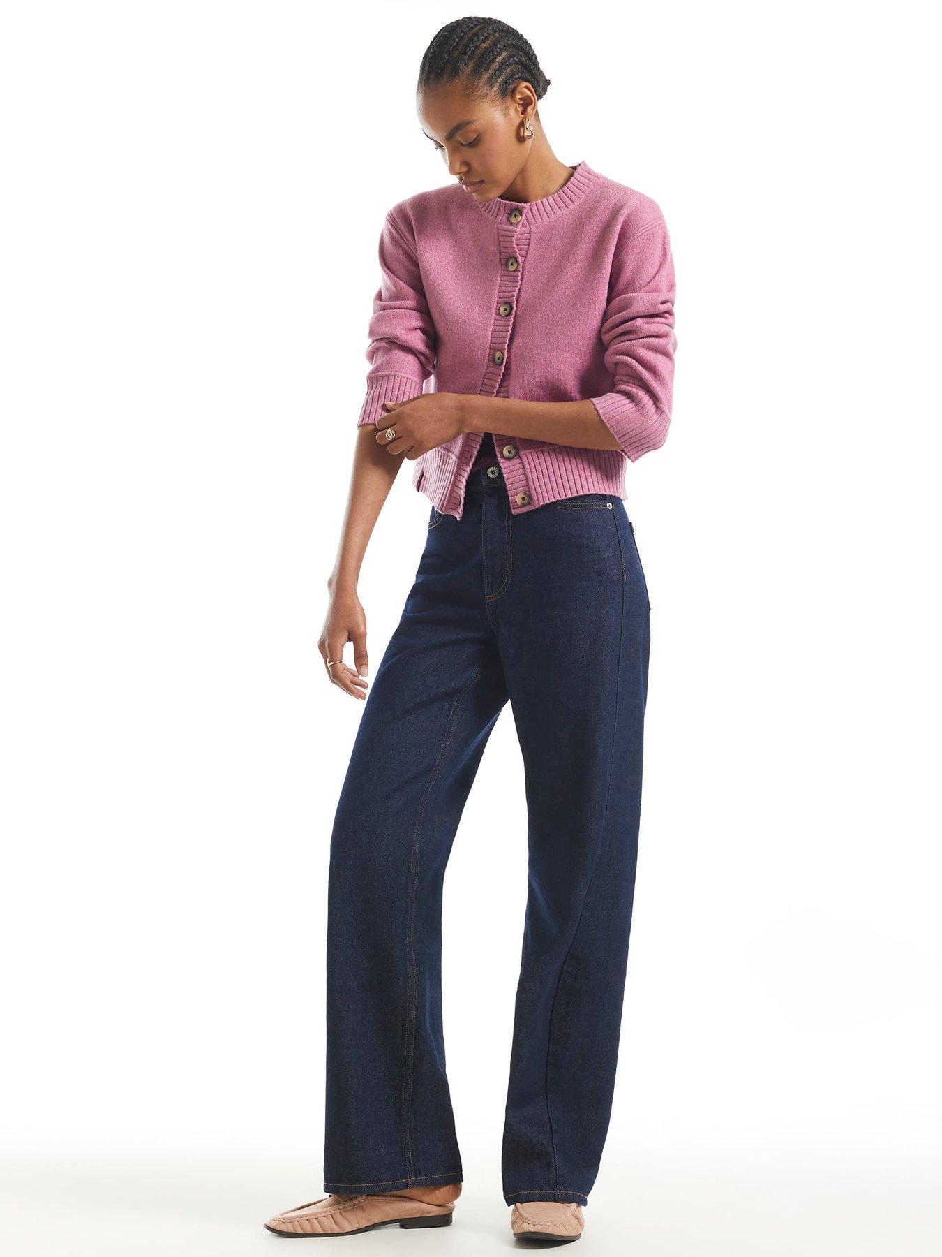 Image 3 of 6 of River Island Womens Cosy Ribbed Trim Cardigan - Pink