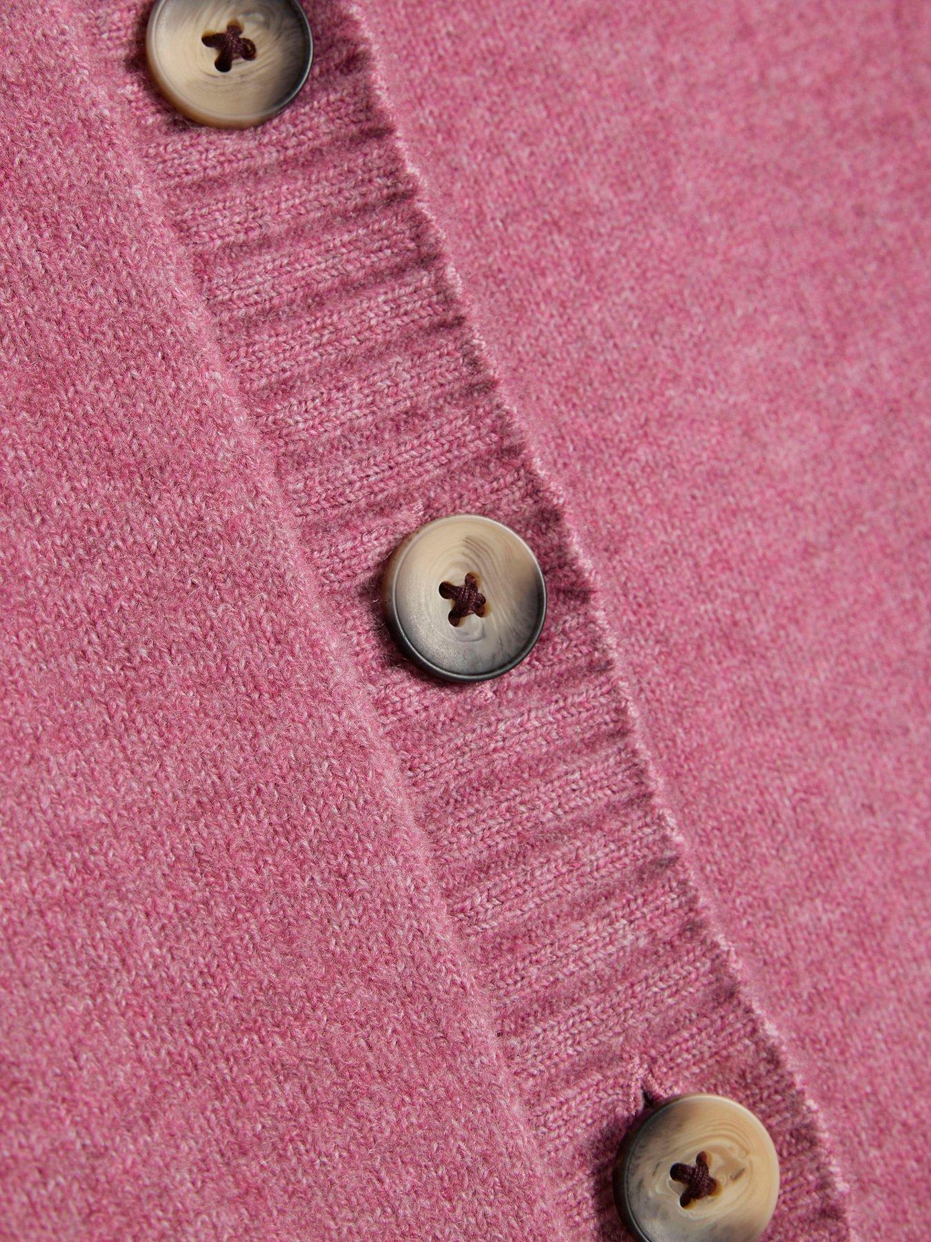 Image 5 of 6 of River Island Womens Cosy Ribbed Trim Cardigan - Pink