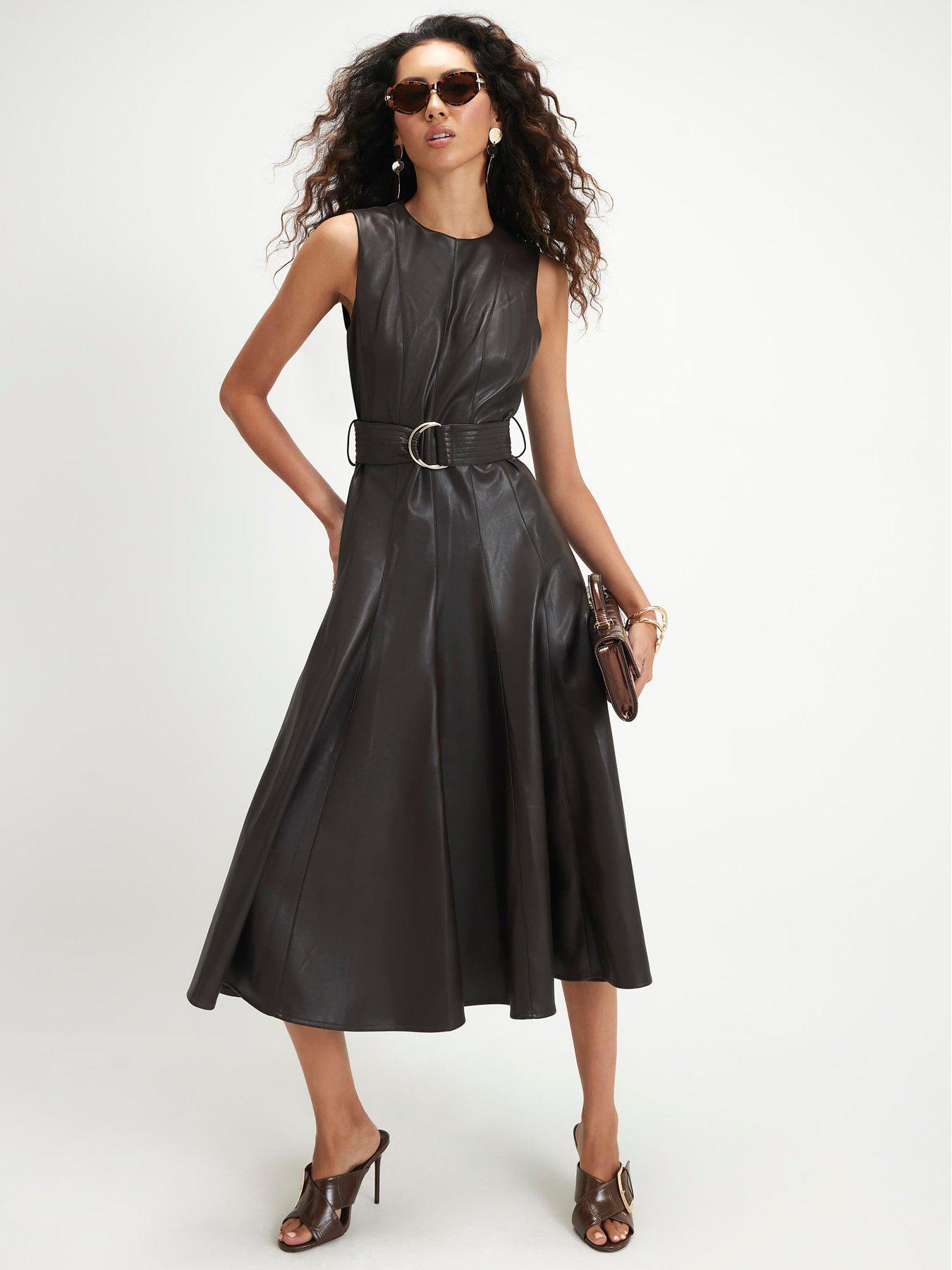 Image 1 of 6 of River Island Belted Femme Midi Dress