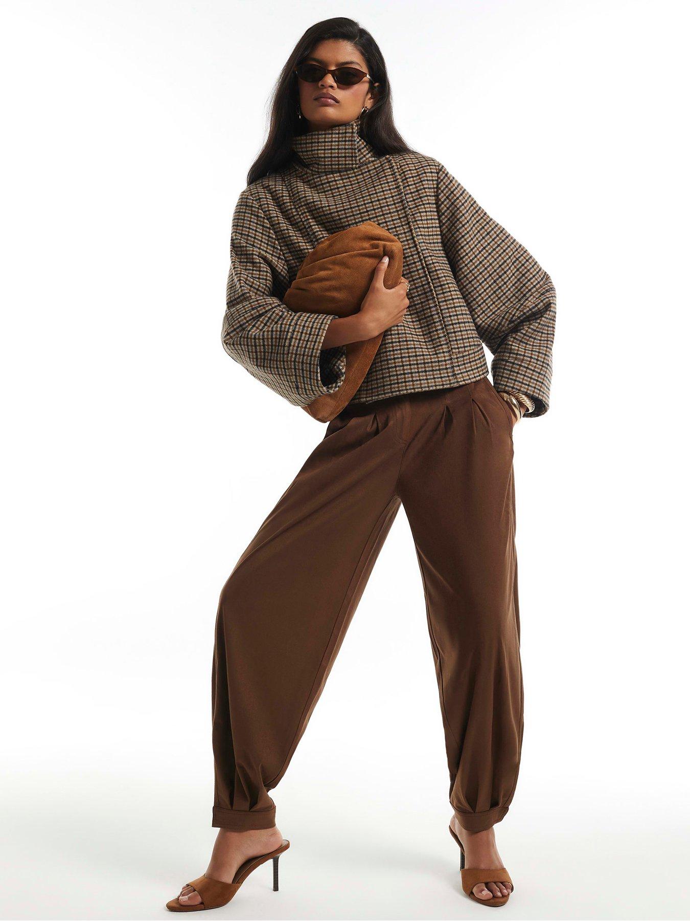 Image 1 of 6 of River Island Suedette Cuffed Barrel
