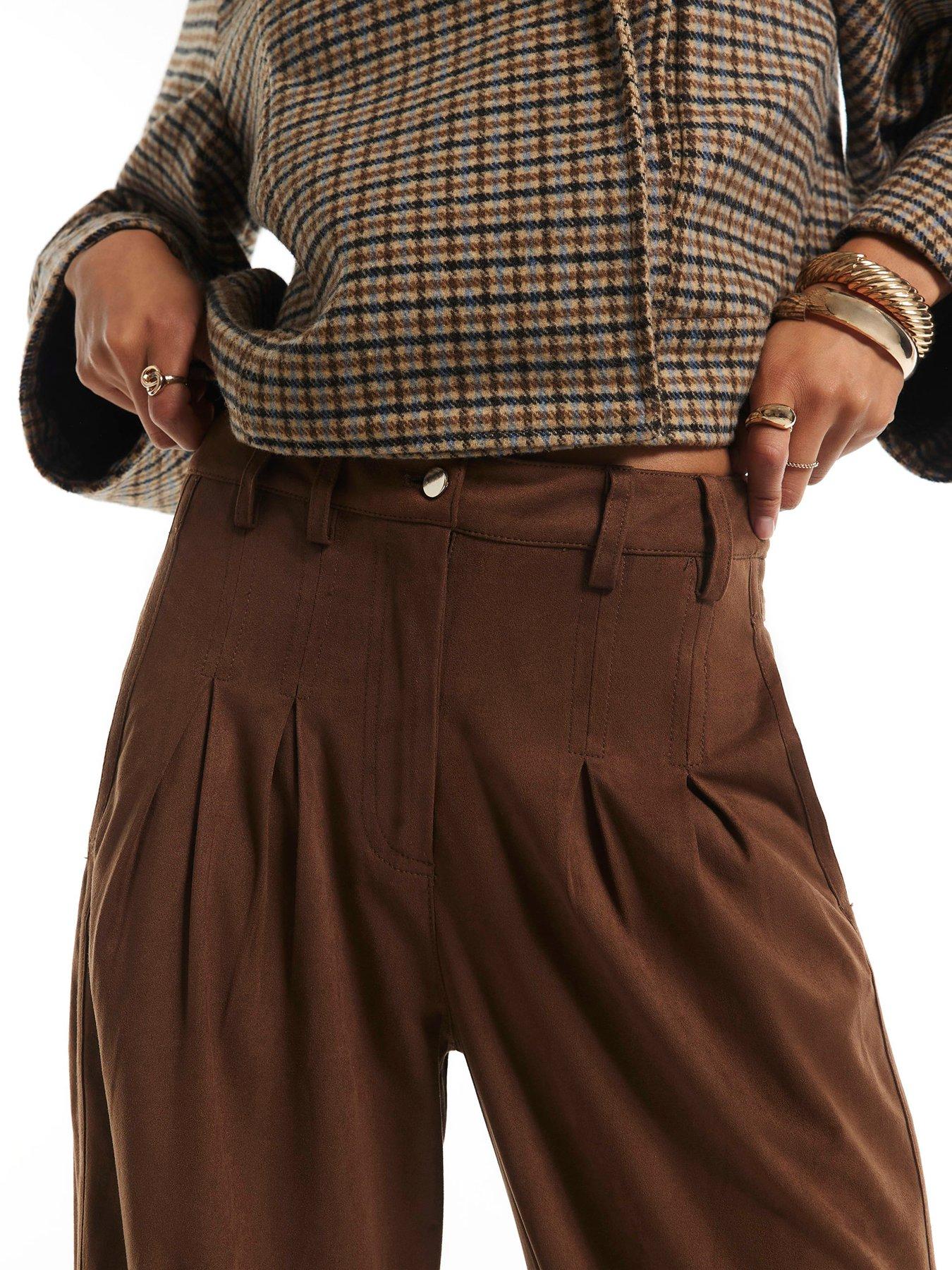 Image 4 of 6 of River Island Suedette Cuffed Barrel