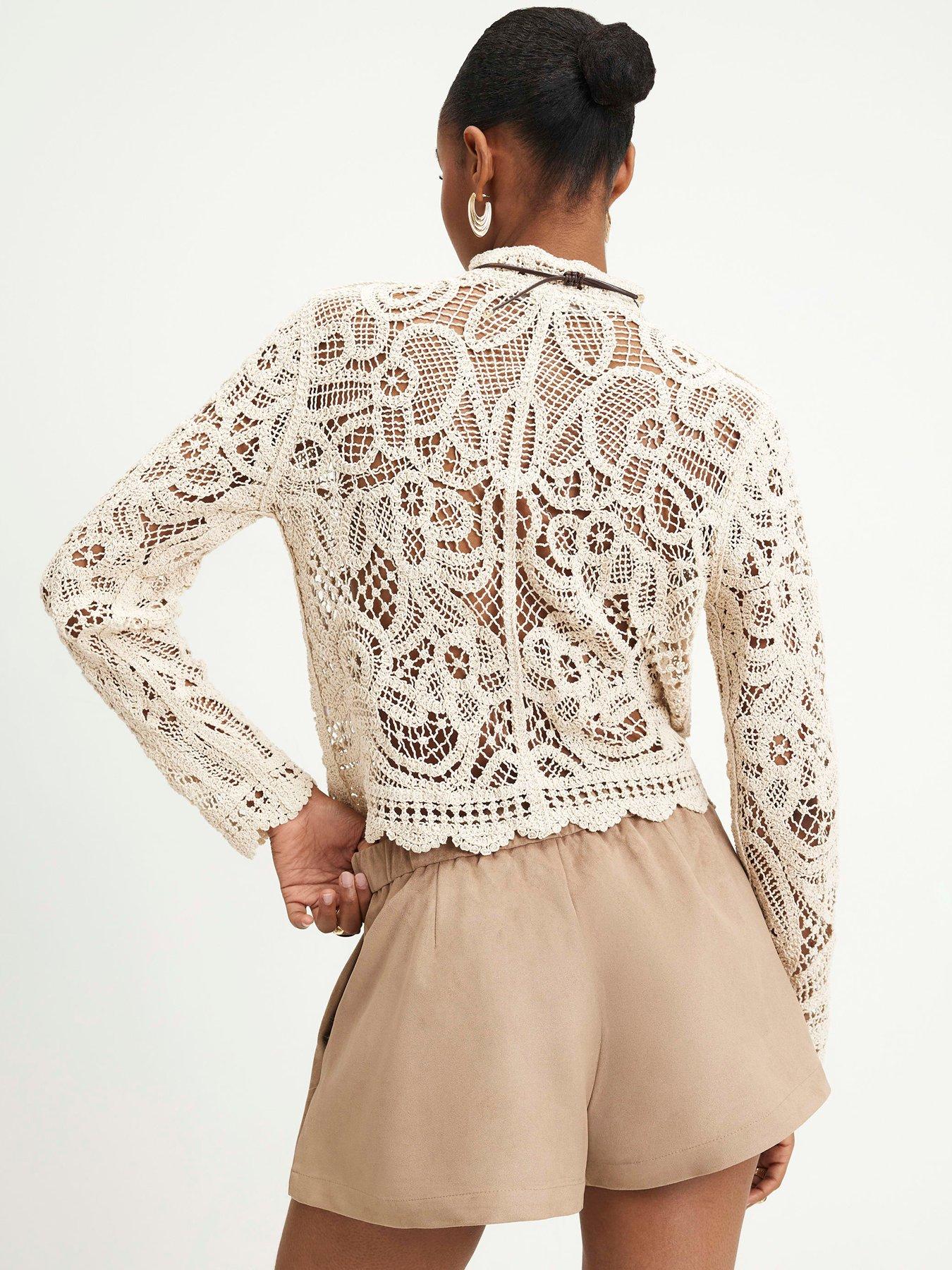 Image 2 of 5 of River Island Womens Suedette Flippy Short - Beige