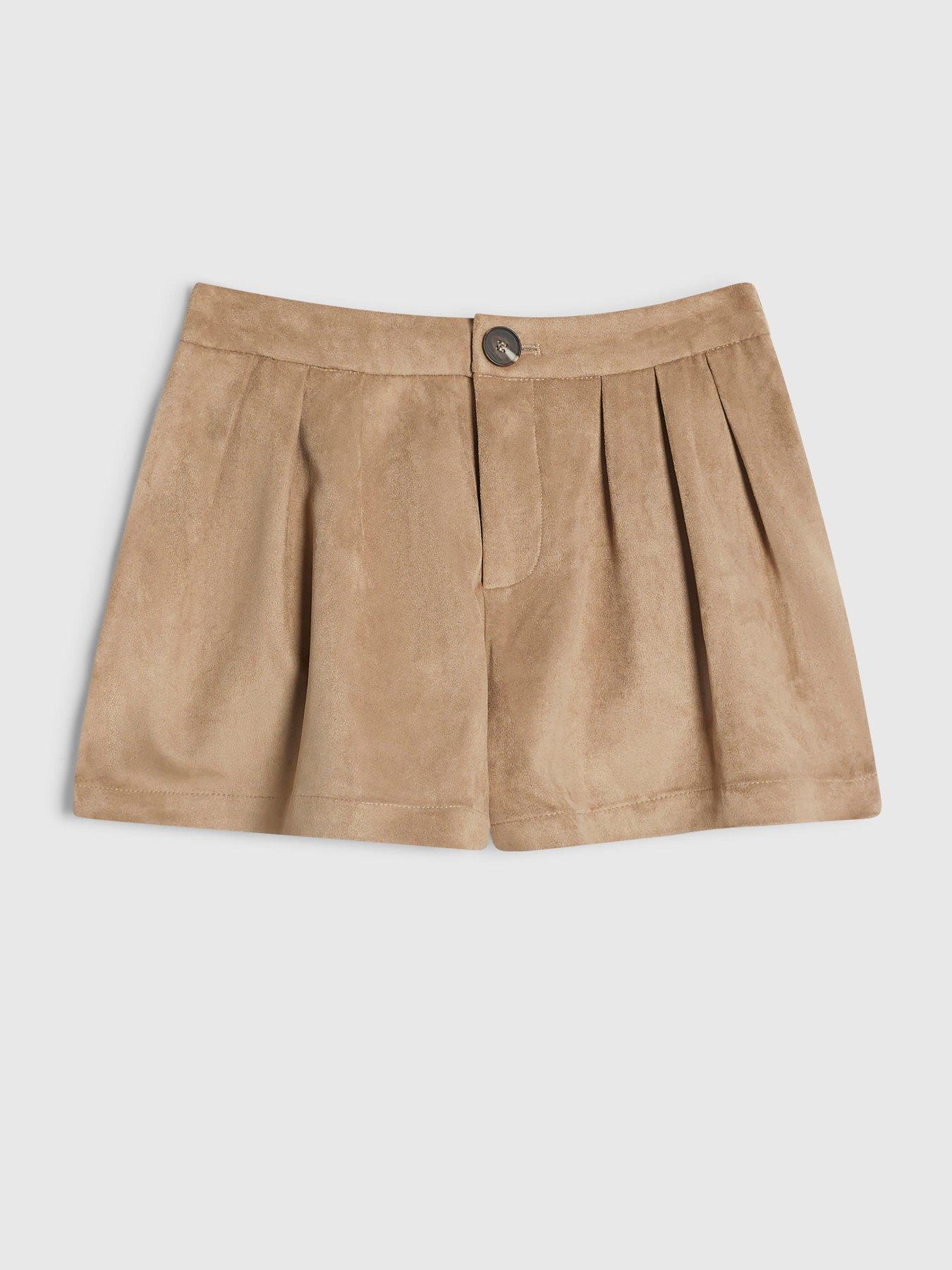 Image 5 of 5 of River Island Womens Suedette Flippy Short - Beige