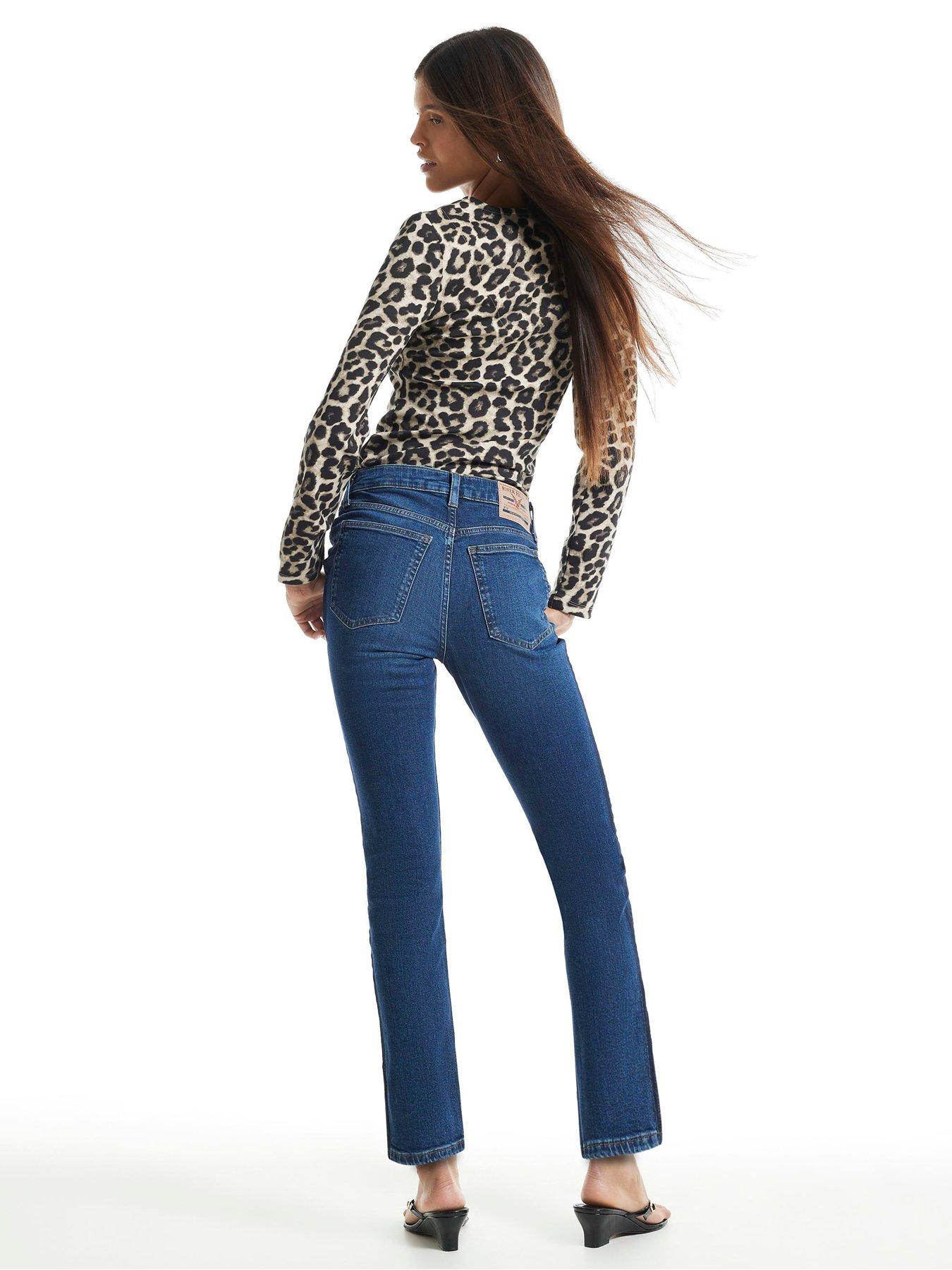 Image 2 of 6 of River Island Two Tone Cigarette Jean - Dark Blue