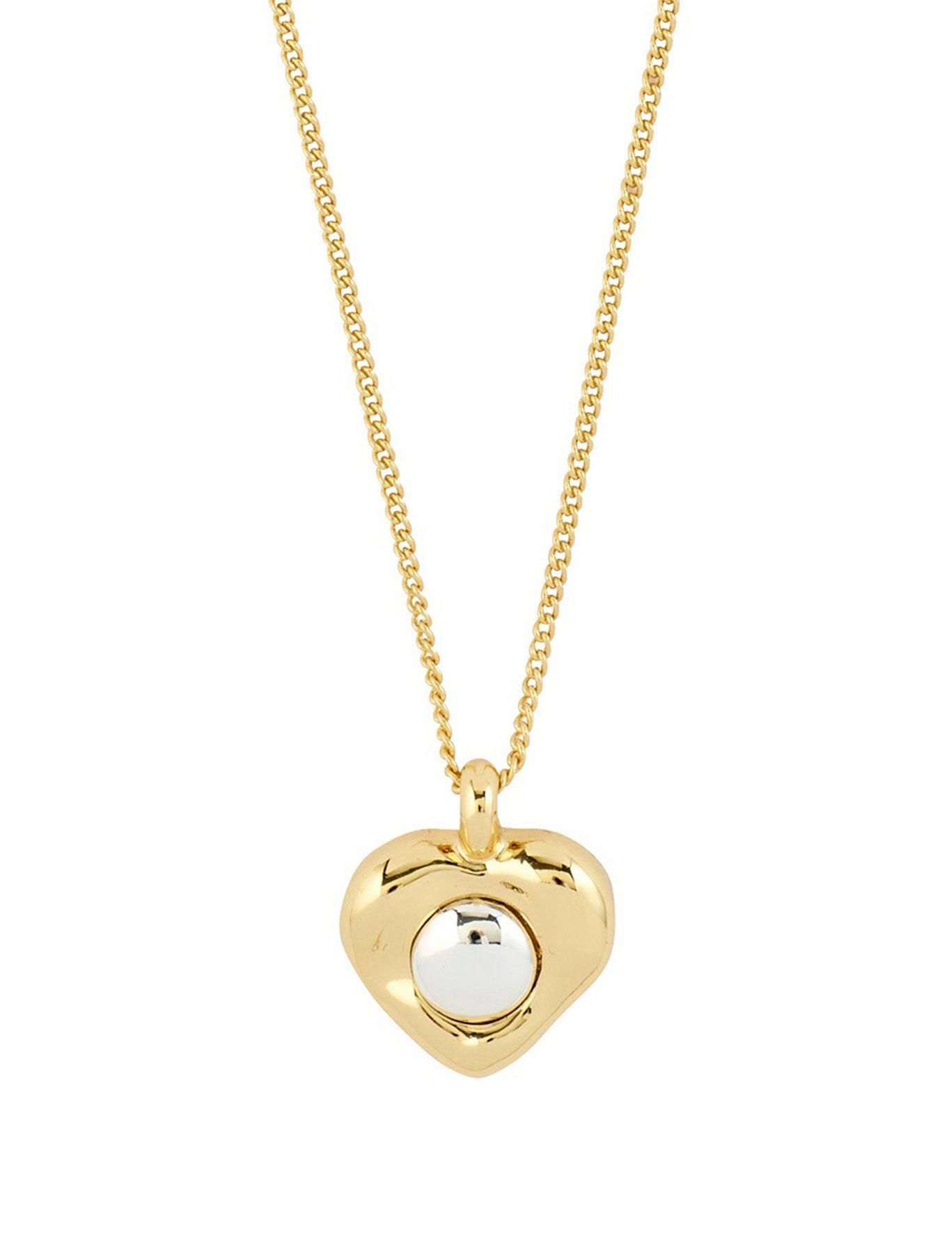  image of pilgrim-nova-heart-necklace-gold-plated
