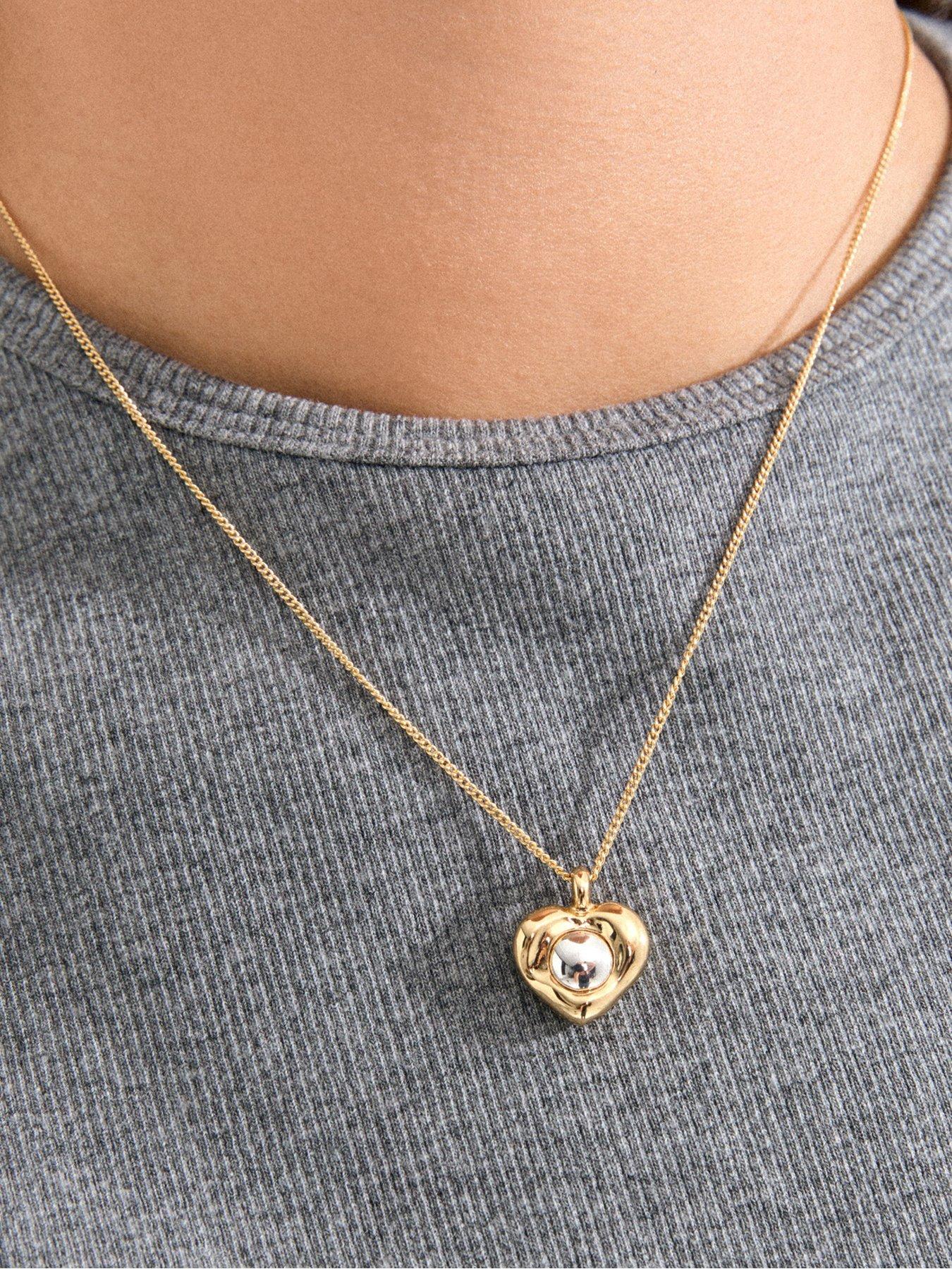  image of pilgrim-nova-heart-necklace-gold-plated