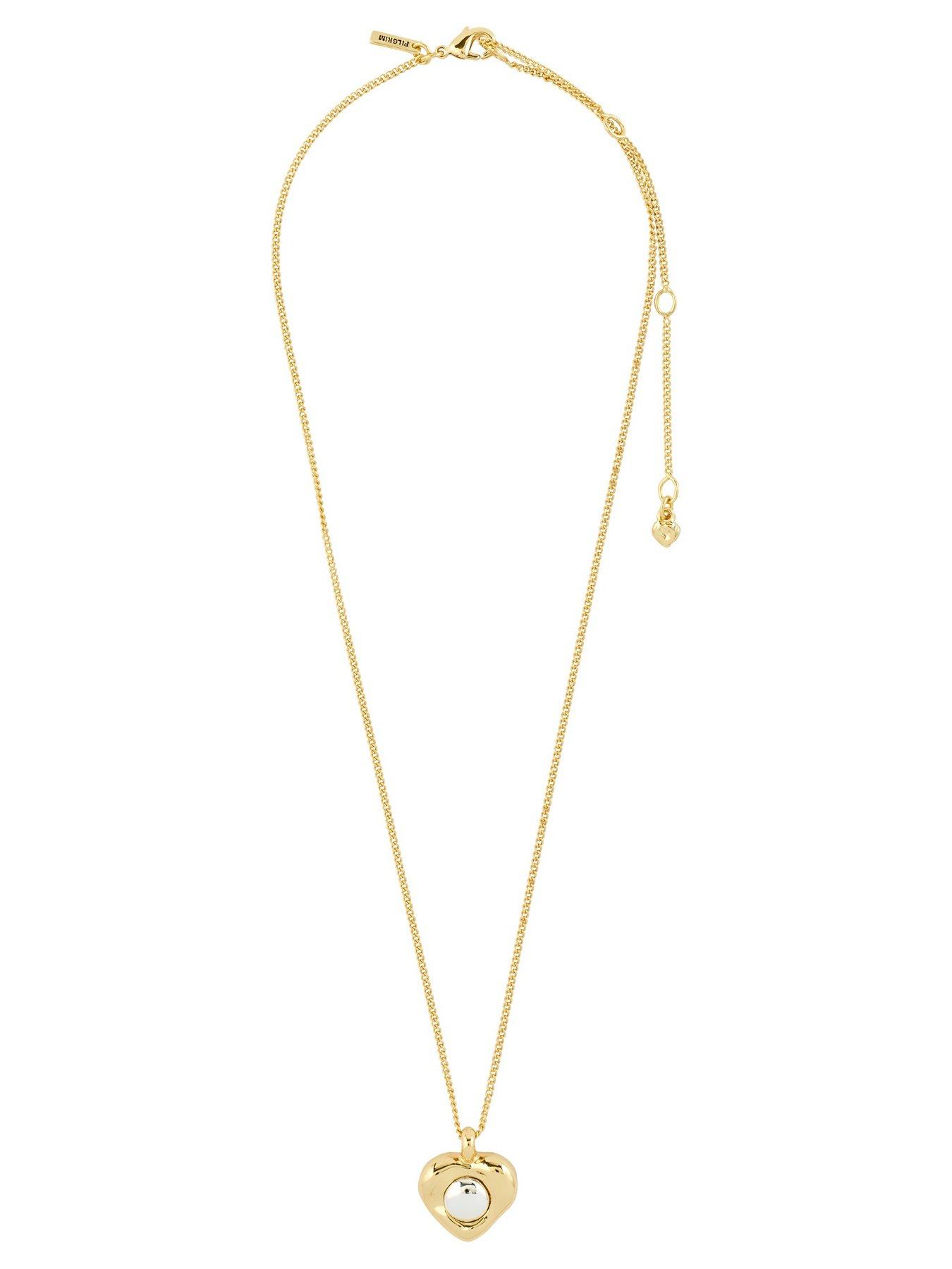  image of pilgrim-nova-heart-necklace-gold-plated