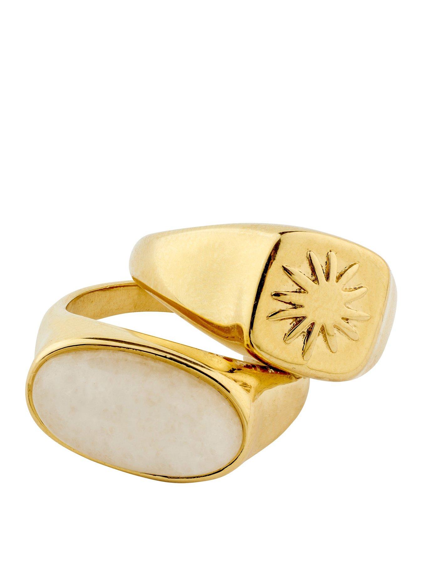 Pilgrim PRISM rings 2-in-1 set, gold-plated