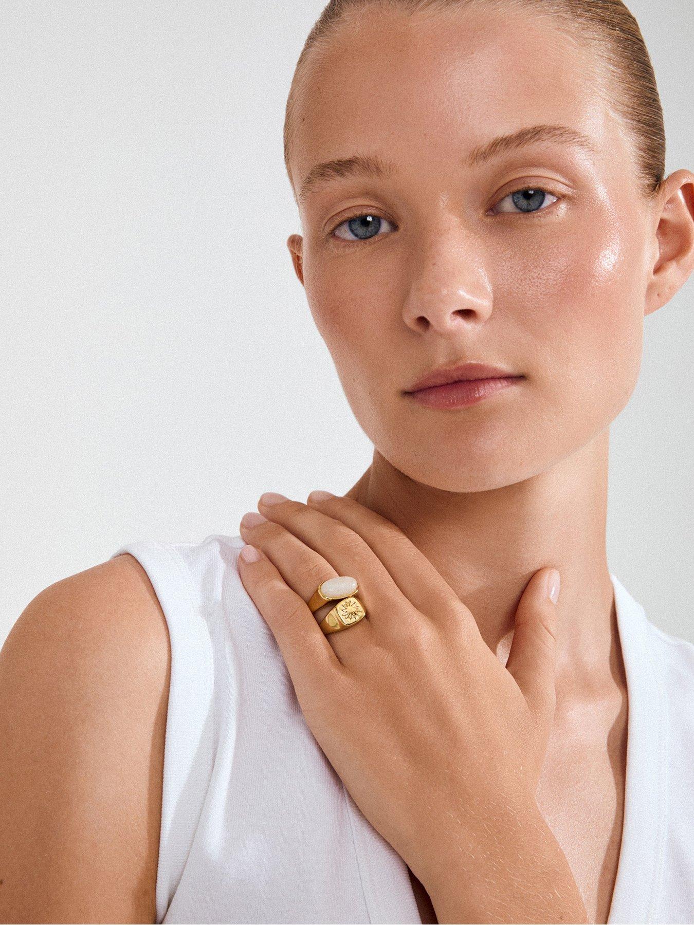 stillFront image of pilgrim-prism-rings-2-in-1-set-gold-plated
