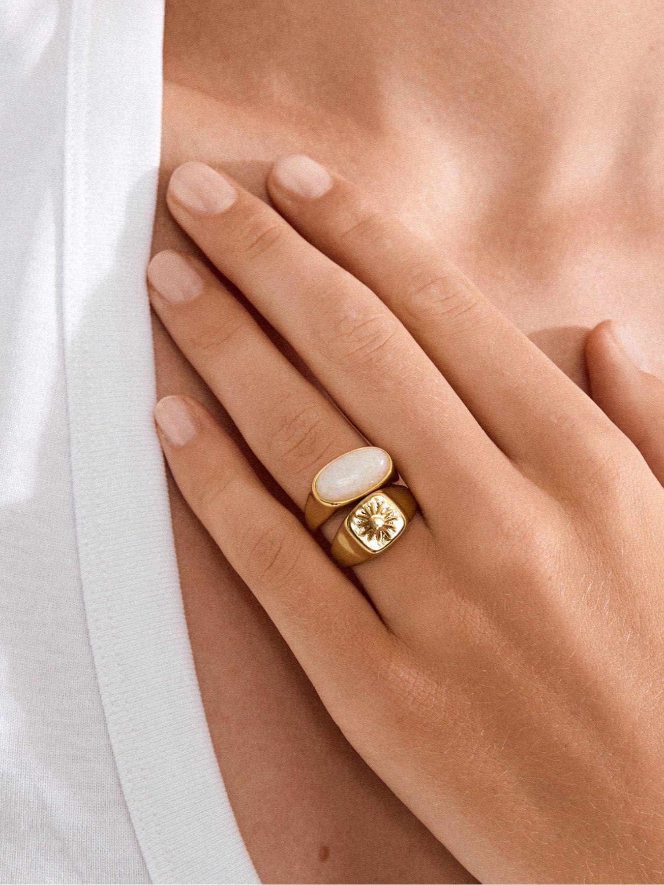  image of pilgrim-prism-rings-2-in-1-set-gold-plated