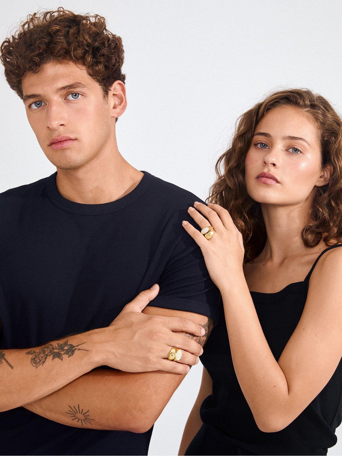  image of pilgrim-prism-rings-2-in-1-set-gold-plated
