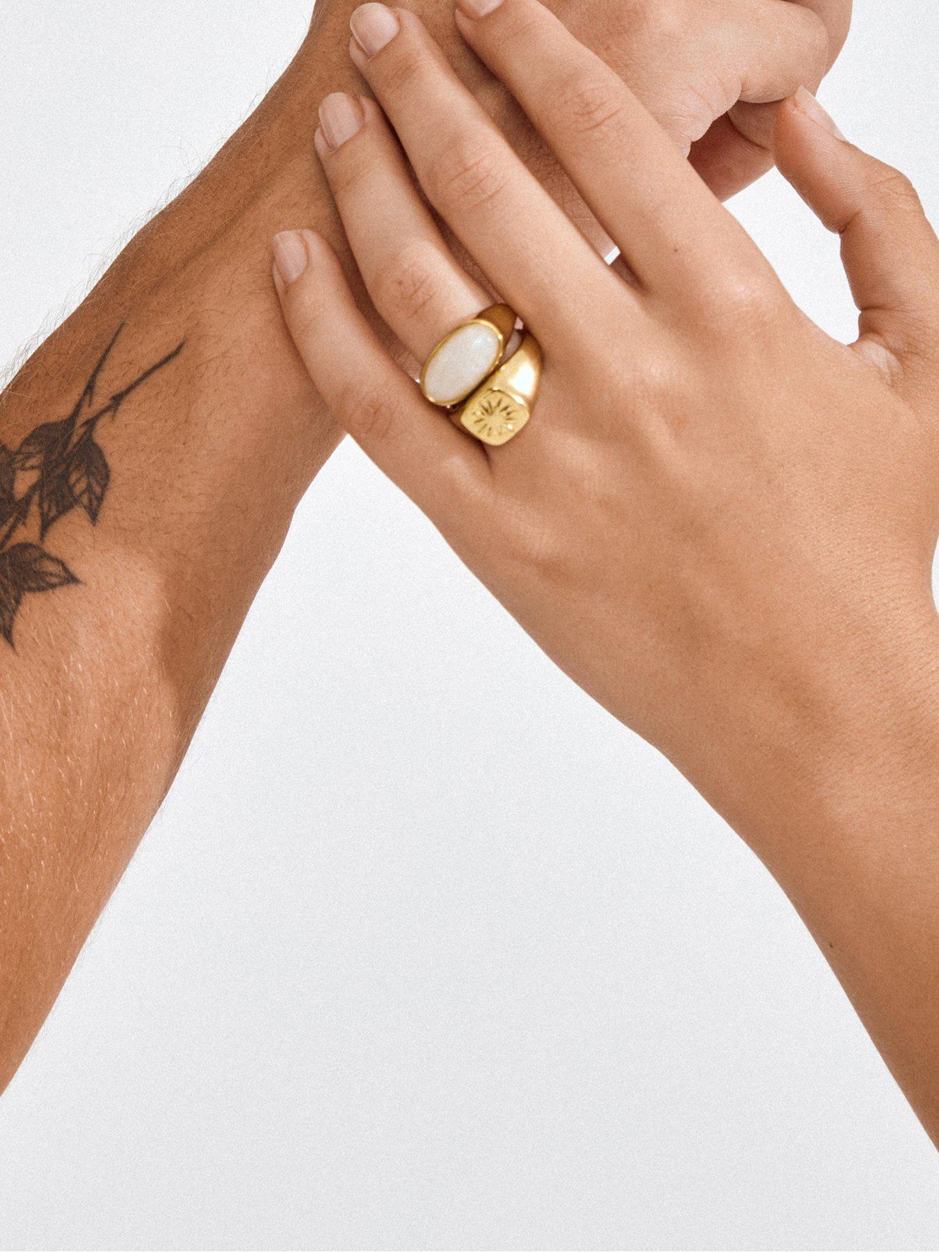  image of pilgrim-prism-rings-2-in-1-set-gold-plated