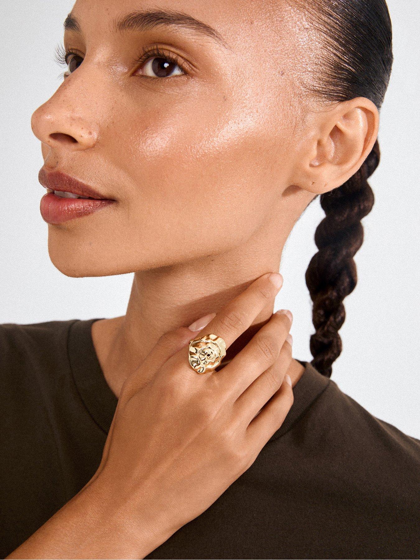 stillFront image of pilgrim-haze-ring-gold-plated