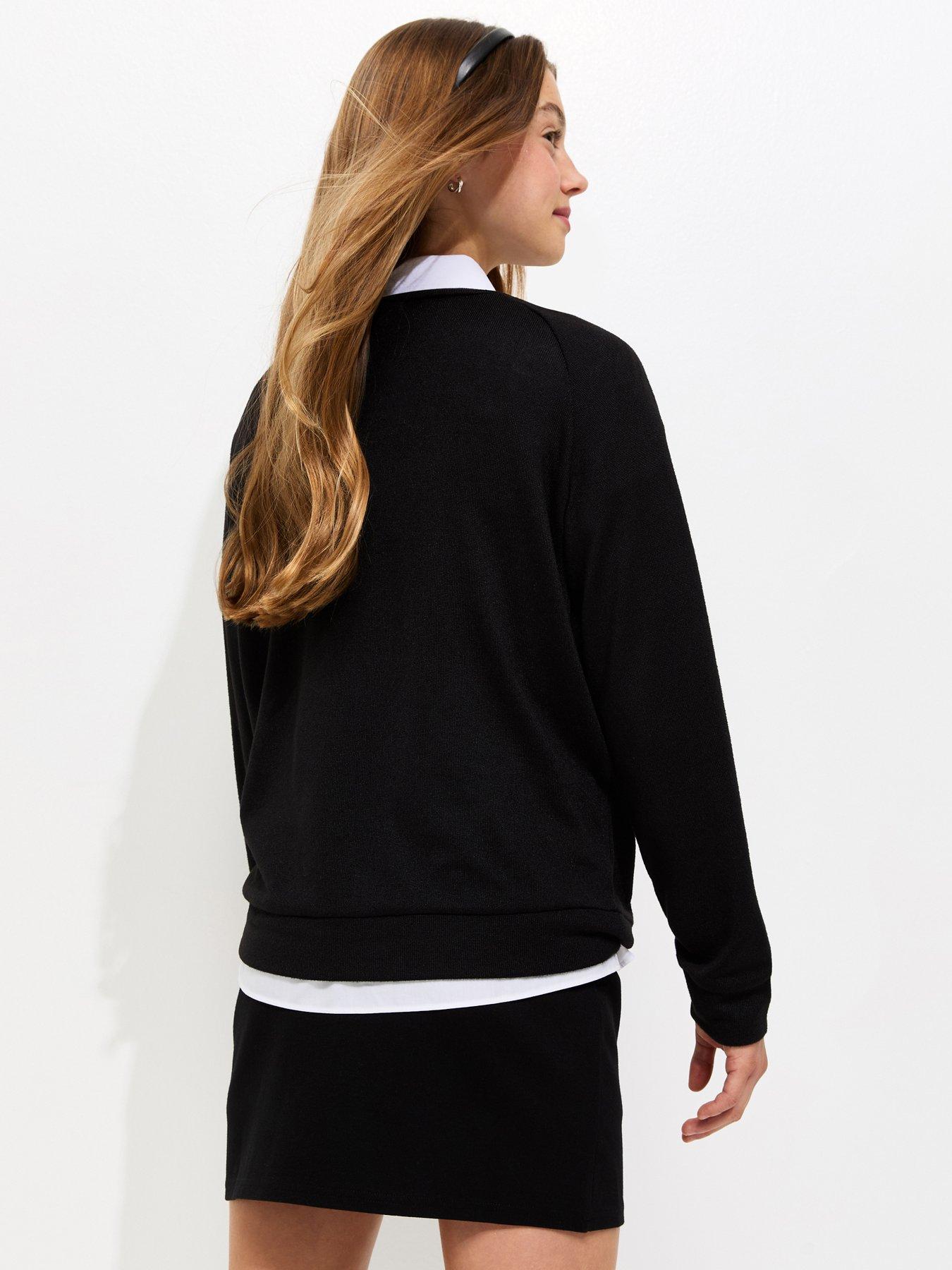 Image 2 of 4 of New Look 915 Girls&nbsp;Knitted Long Sleeve Jumper - Black