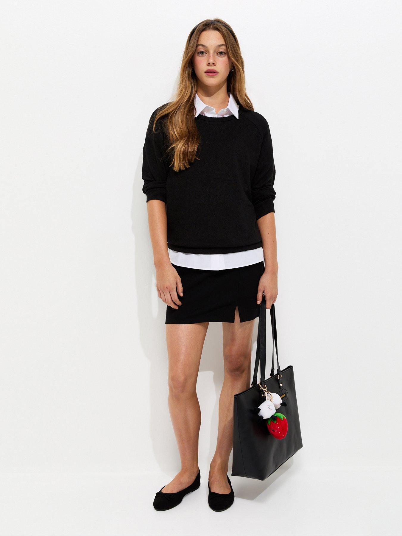 Image 3 of 4 of New Look 915 Girls&nbsp;Knitted Long Sleeve Jumper - Black