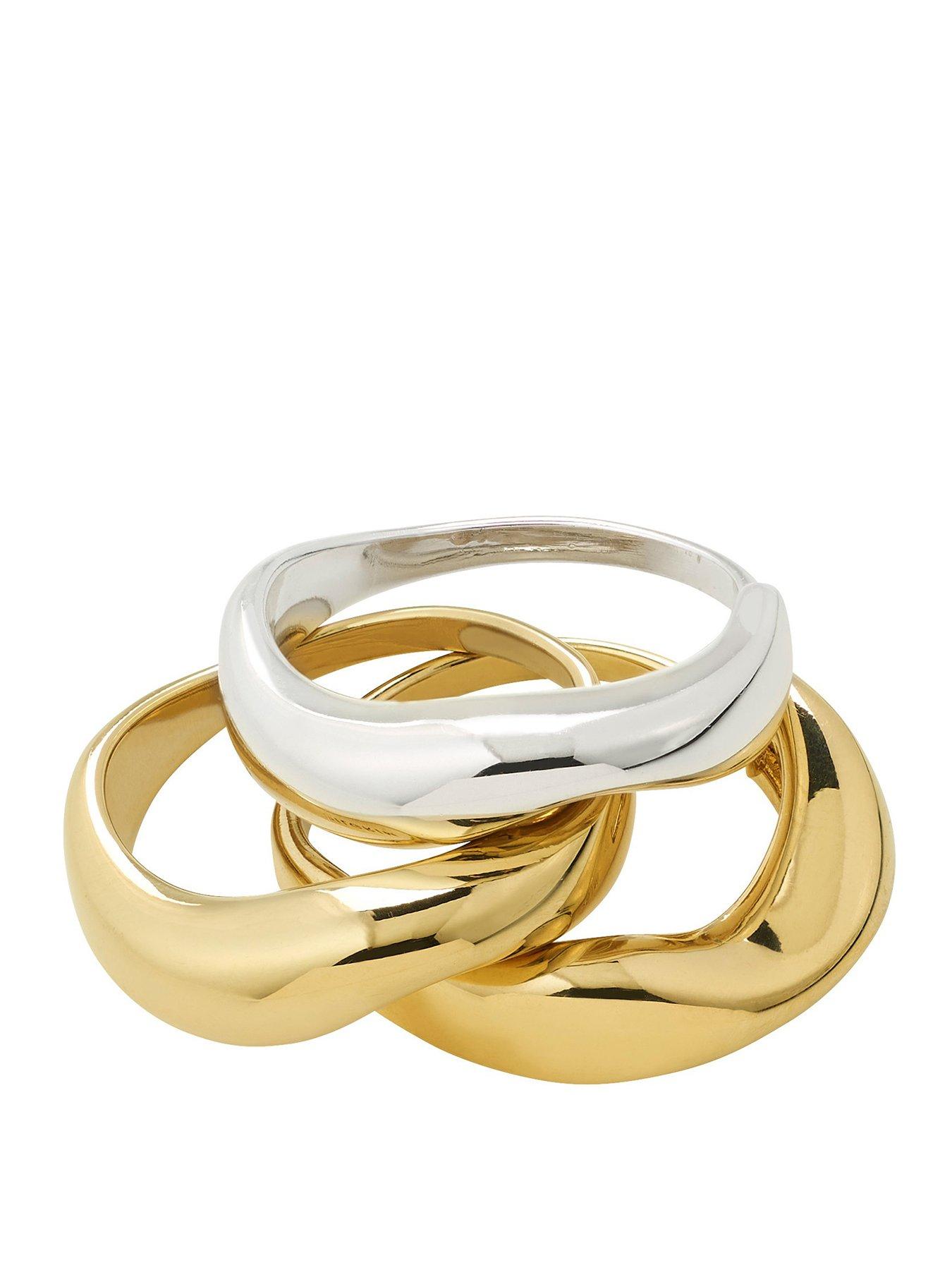 Pilgrim NOVA rings 3-in-1 set, gold-plated